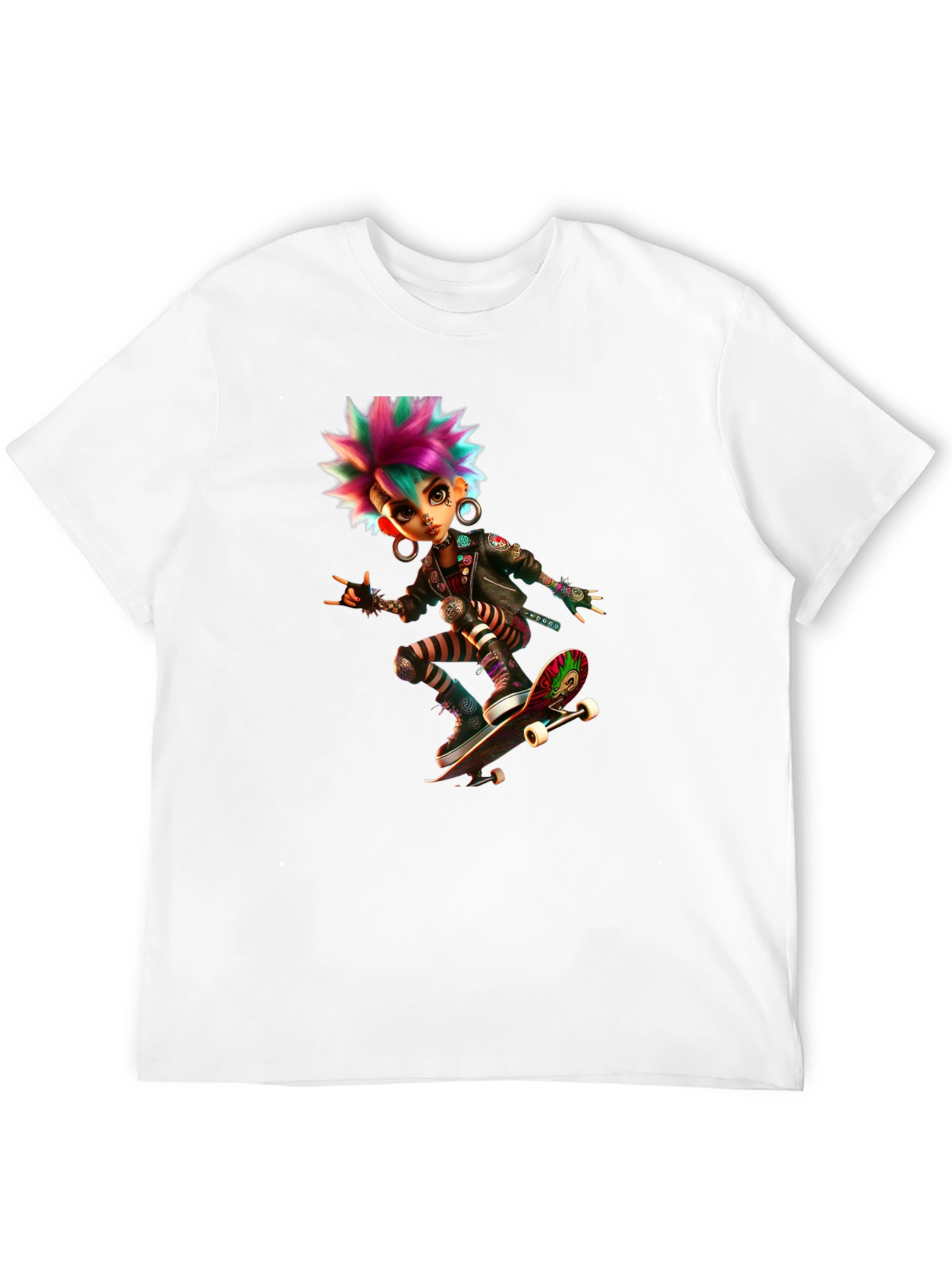 Punk Skater Graphic Tee - Bold & Edgy Design
