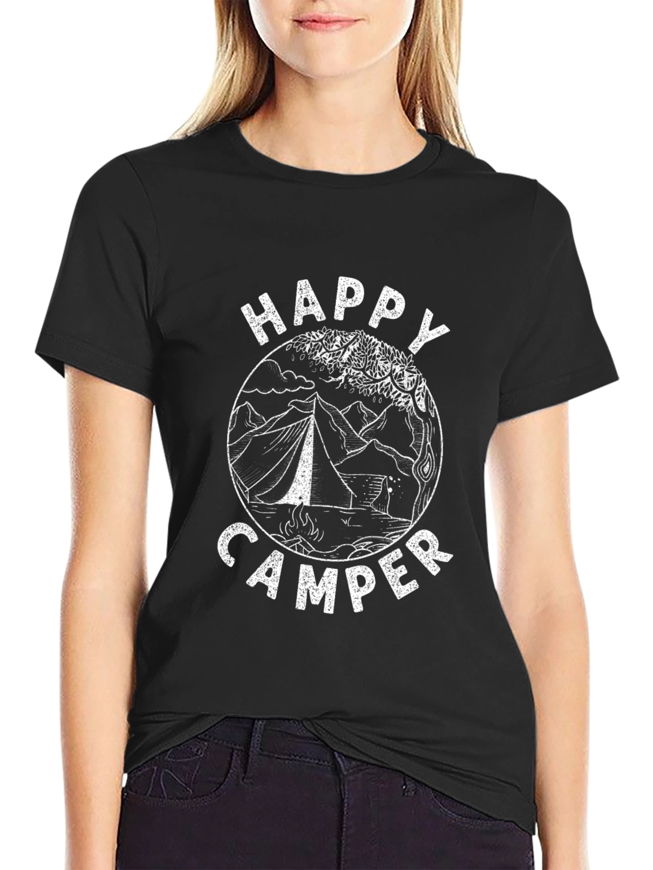 Happy Camper Graphic Tee - Outdoor Adventure Shirt