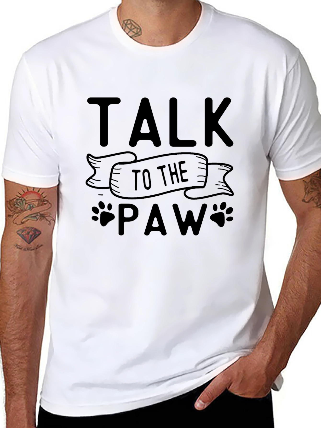 Talk To The Paw Graphic T-Shirt Black