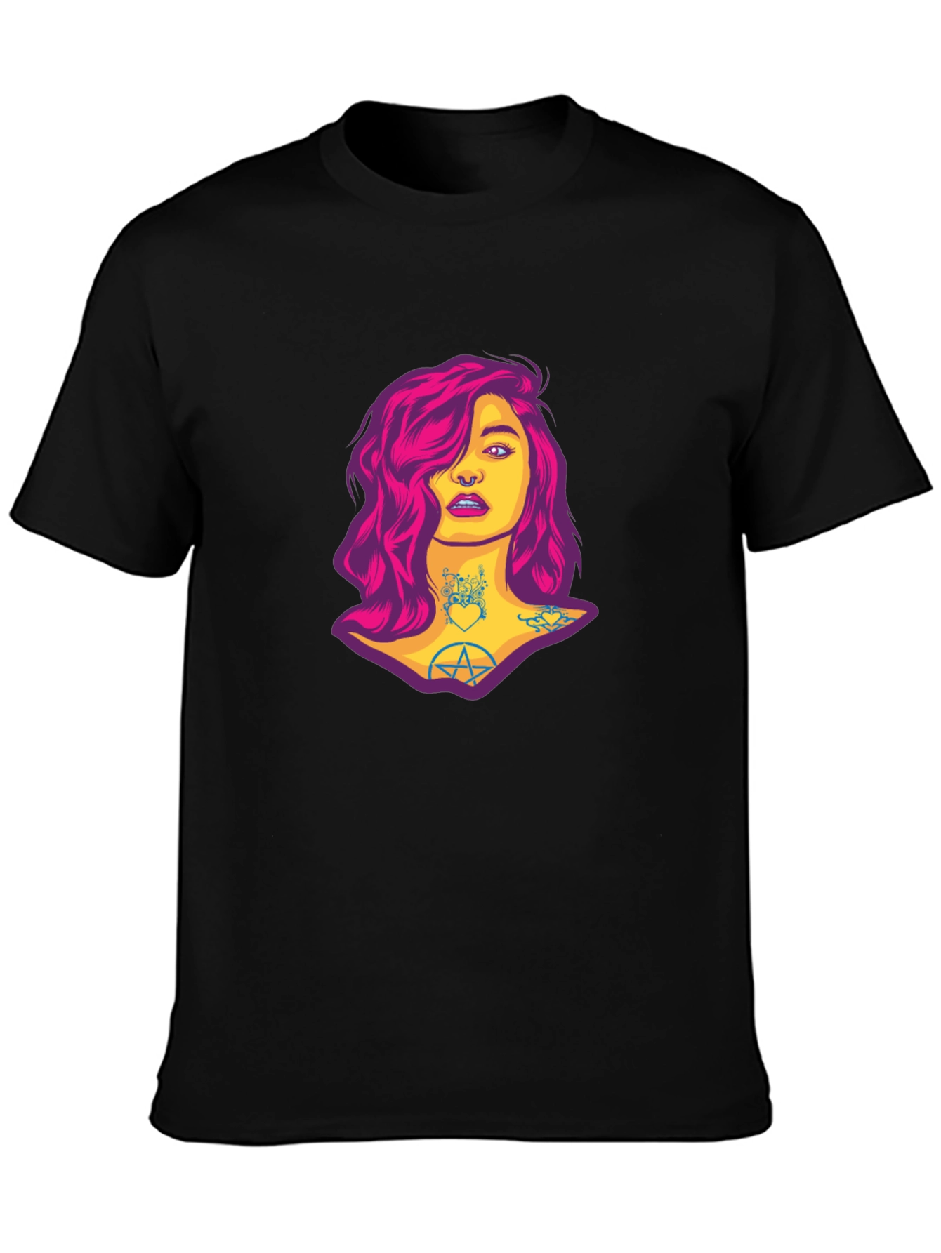 Edgy Woman Graphic Tee - Black