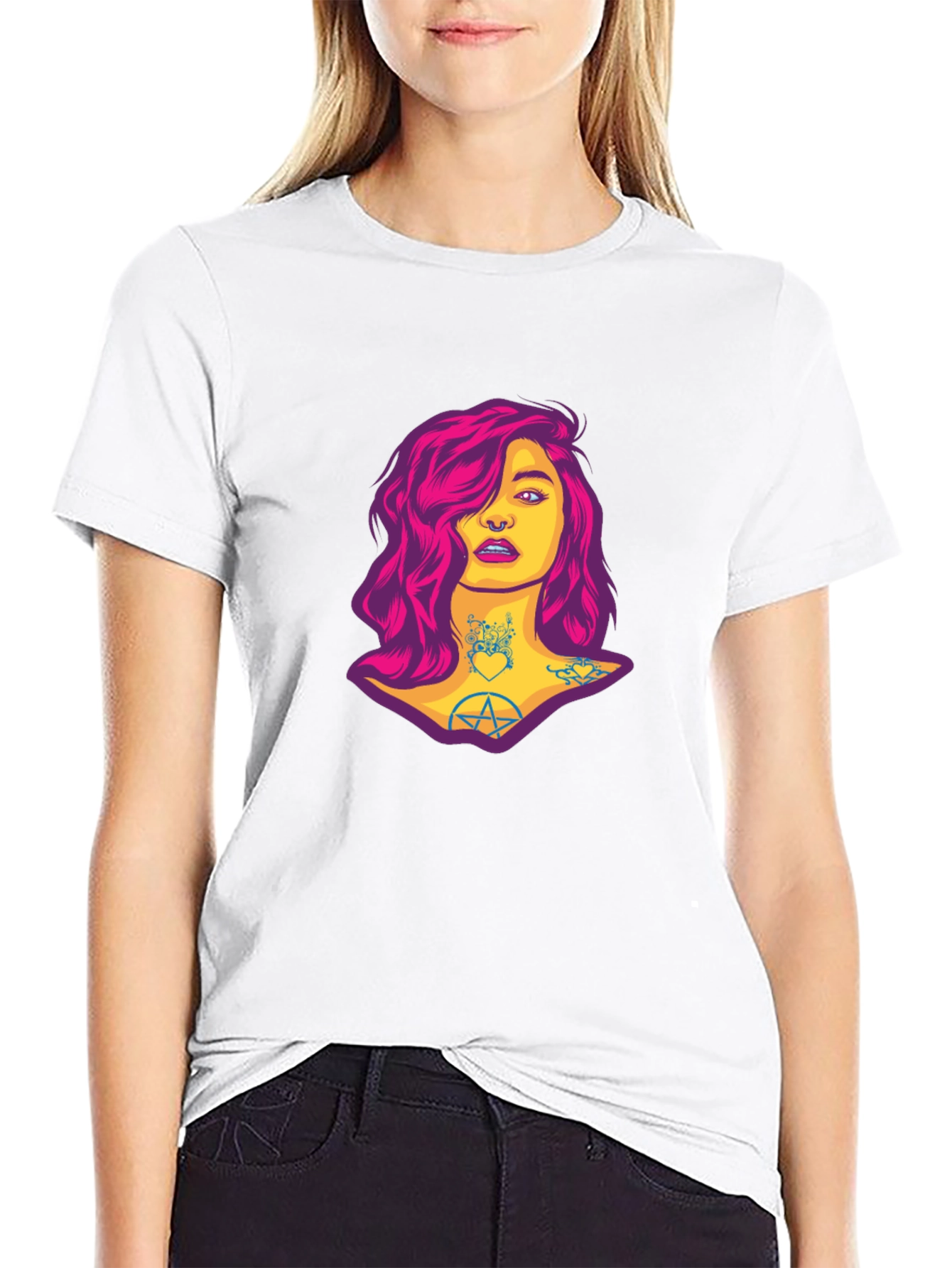 Edgy Woman Graphic Tee - Black