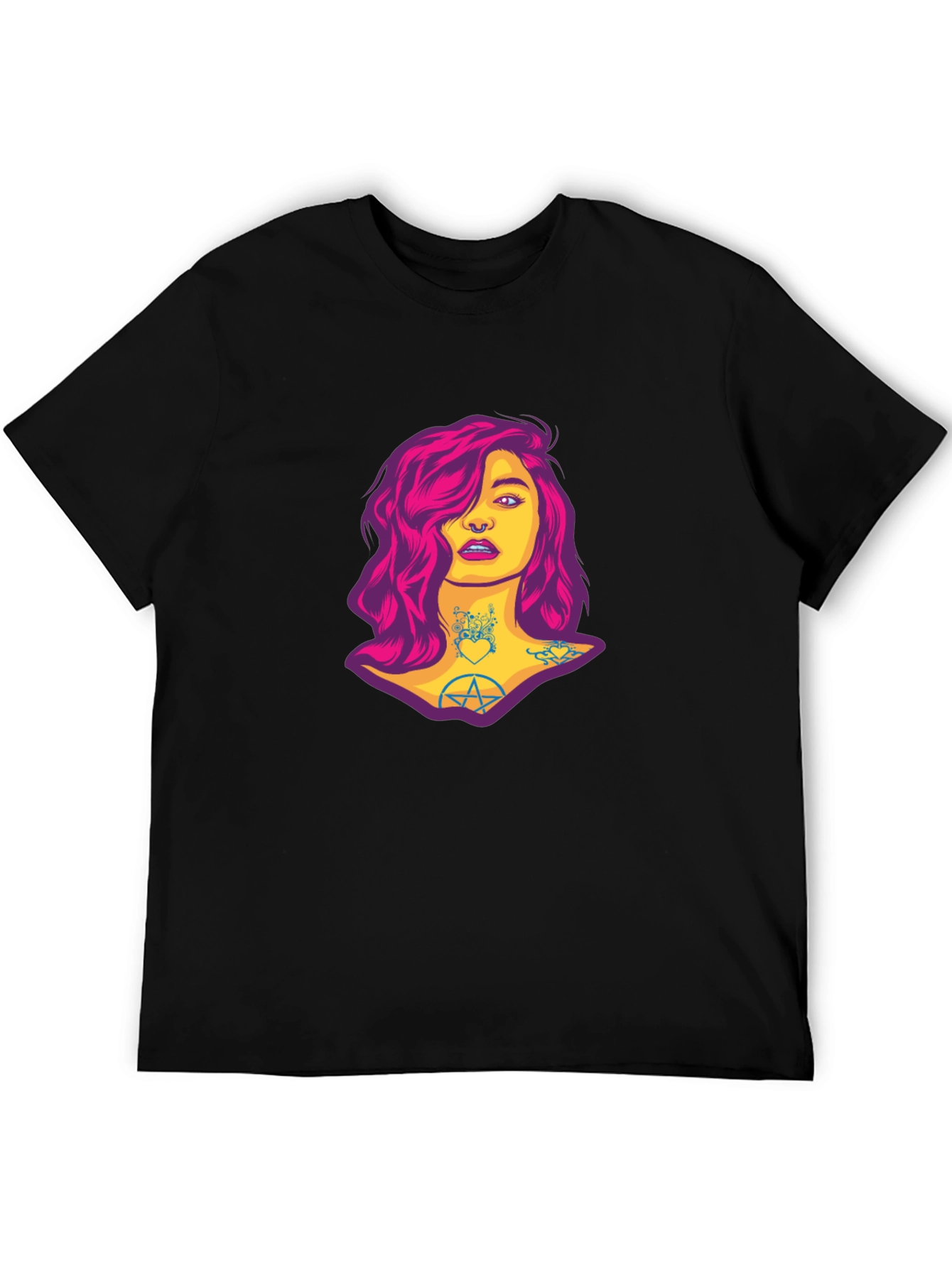 Edgy Woman Graphic Tee - Black