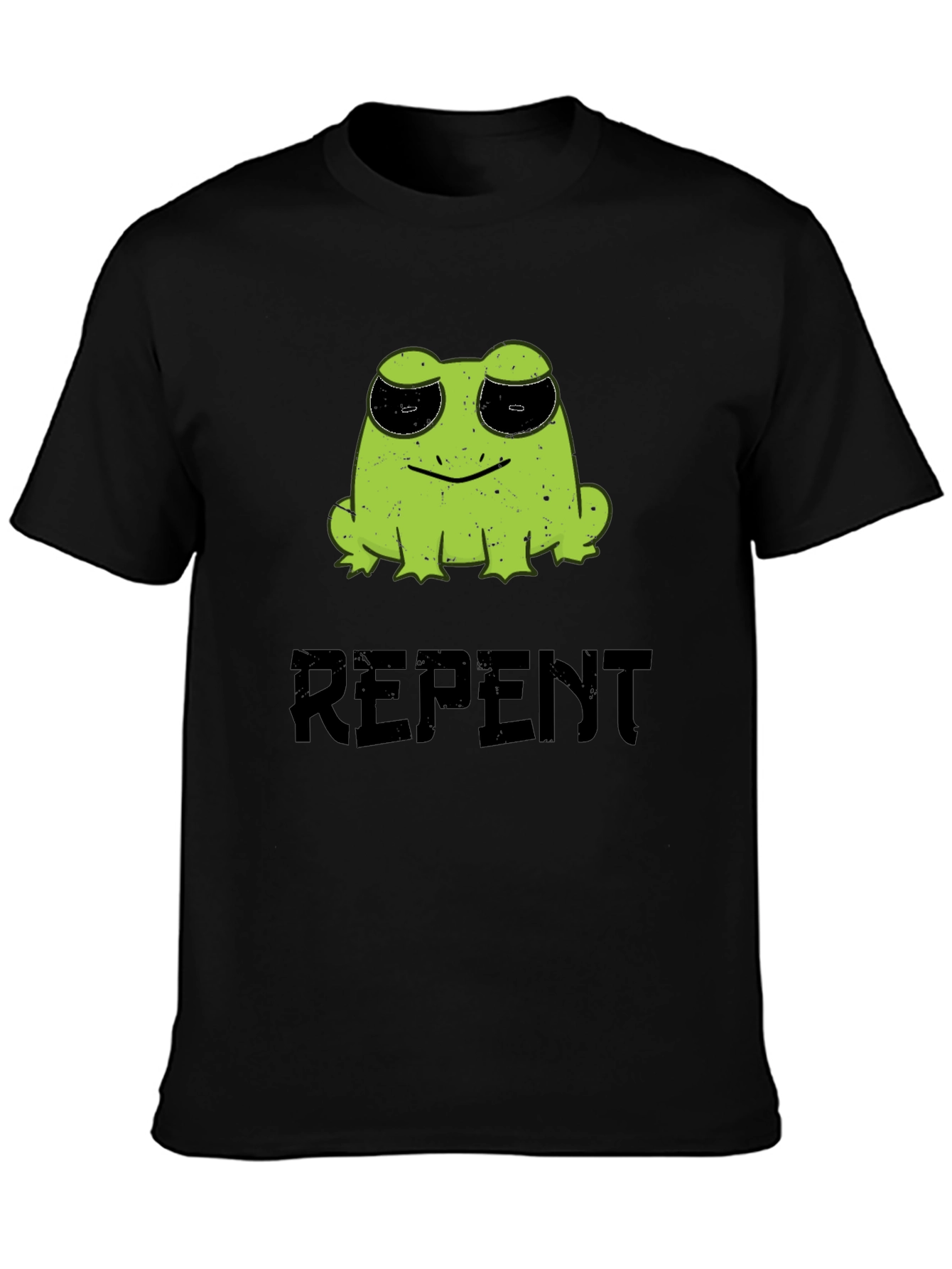Repent Frog Graphic Tee - Soft Black T-Shirt