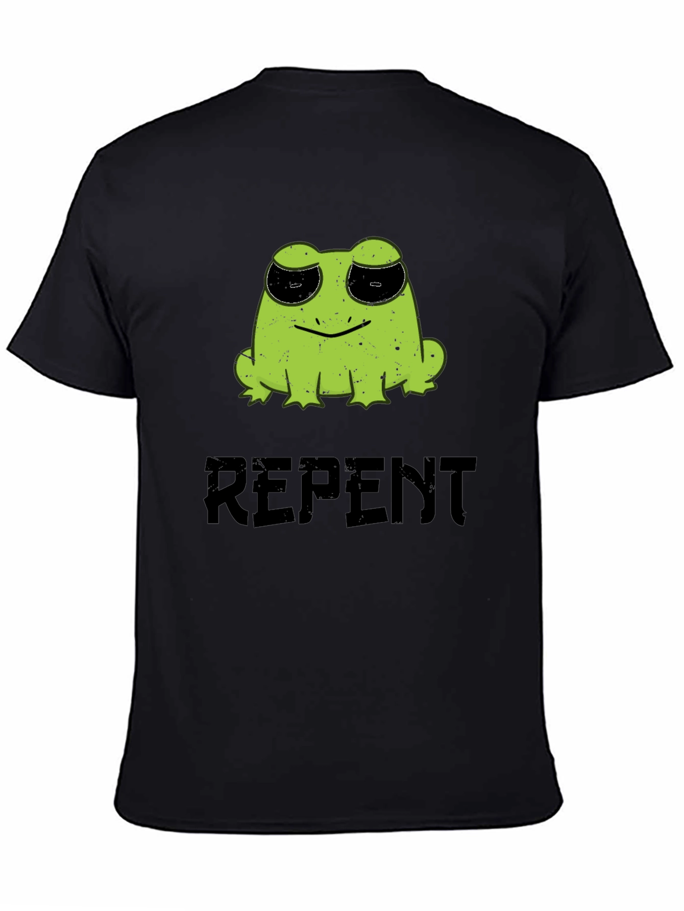 Repent Frog Graphic Tee - Soft Black T-Shirt