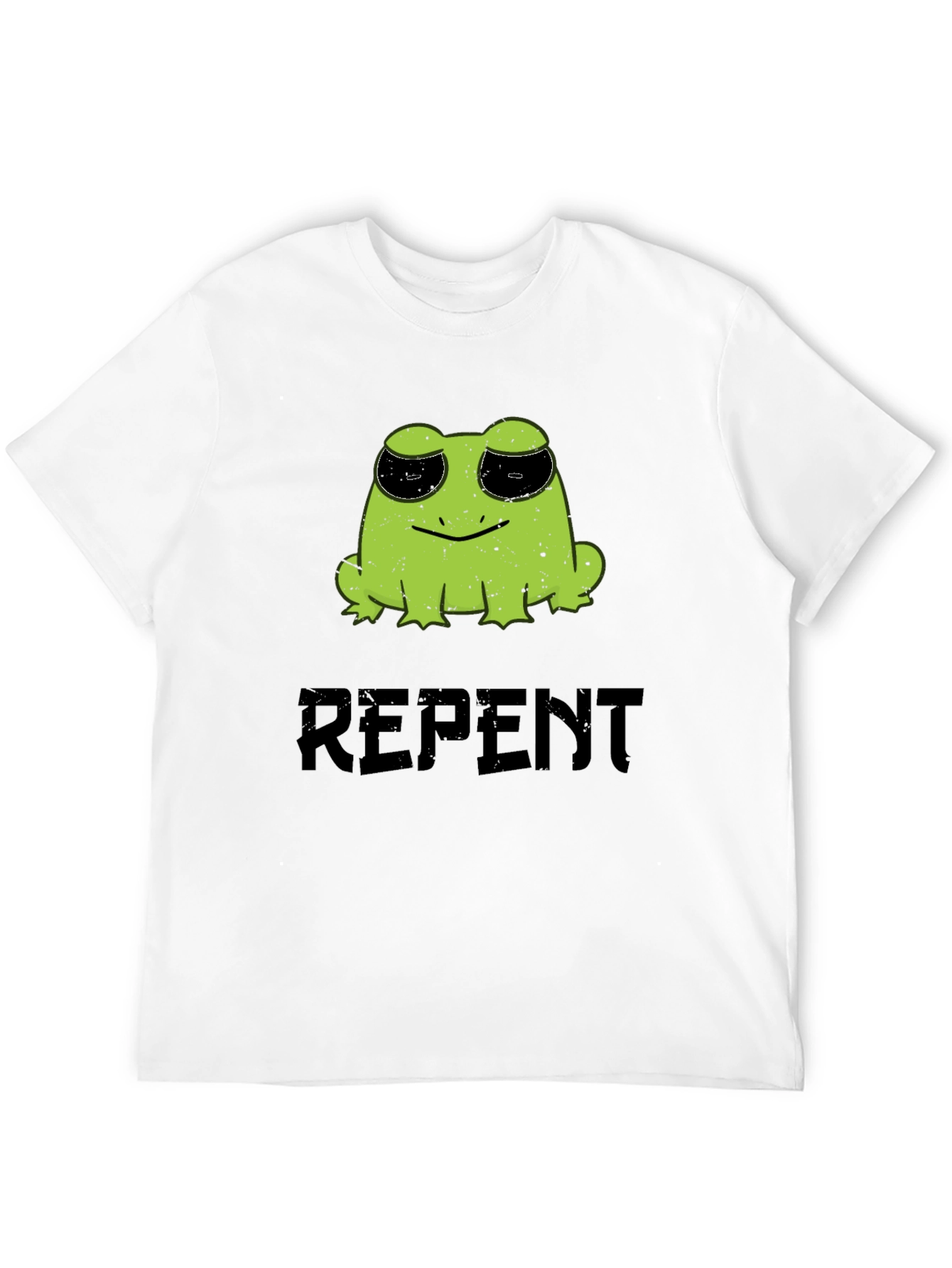 Repent Frog Graphic Tee - Soft Black T-Shirt