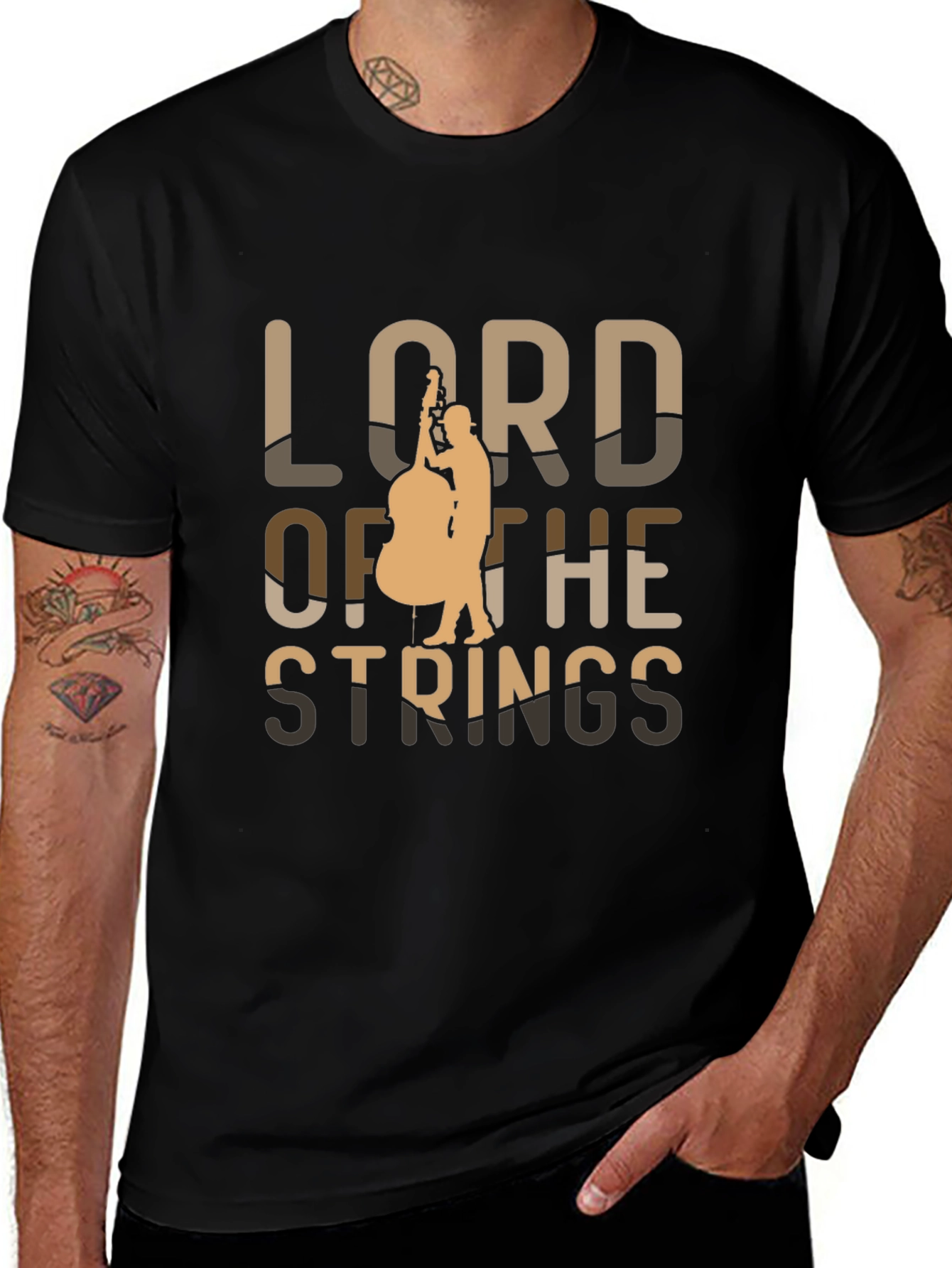 Lord of the Strings Black Graphic Tee
