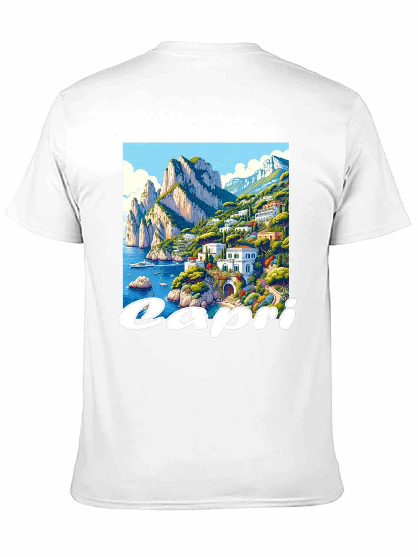 Capri Island Graphic Tee - Mens Black T-Shirt