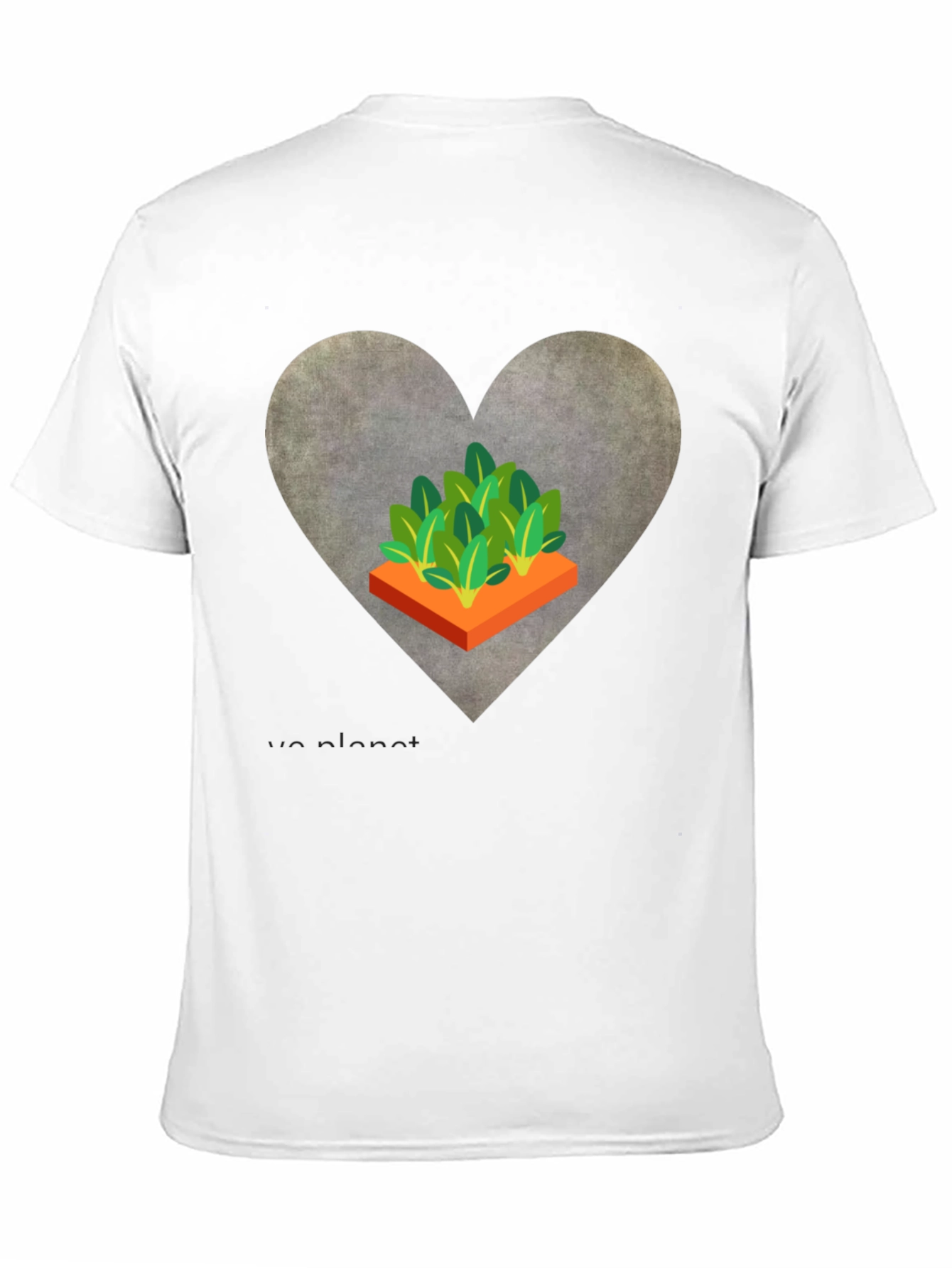 Love Our Planet Black T-Shirt Garden Heart Design