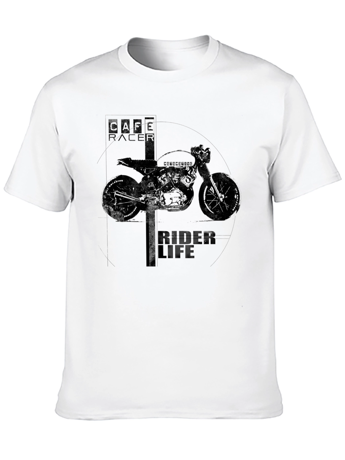 Cafe Racer Rider Life Graphic Black T-Shirt