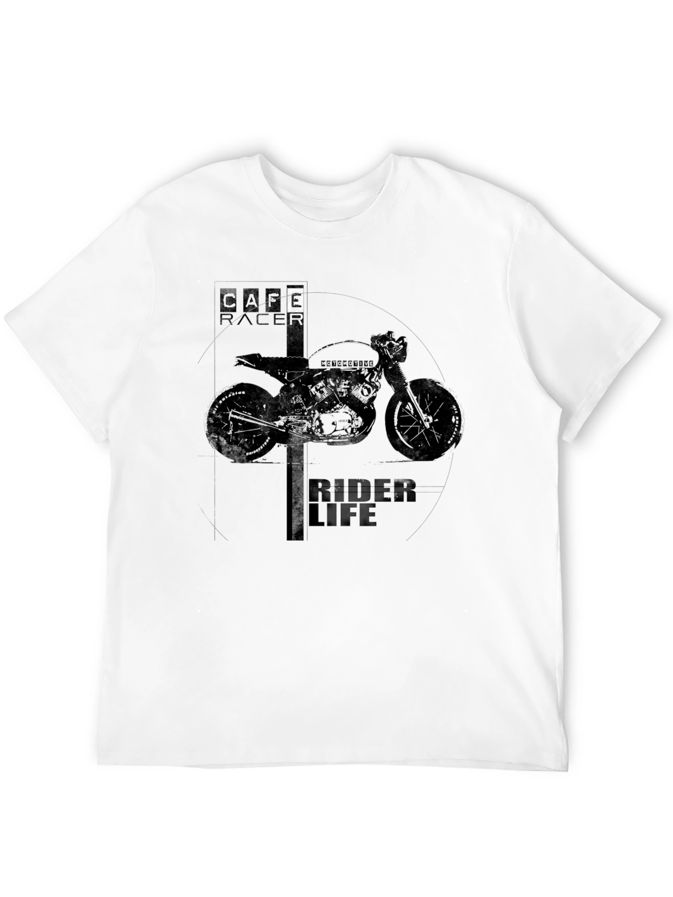Cafe Racer Rider Life Graphic Black T-Shirt