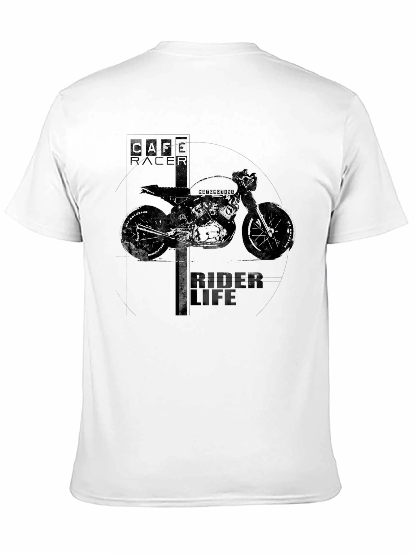 Cafe Racer Rider Life Graphic Black T-Shirt