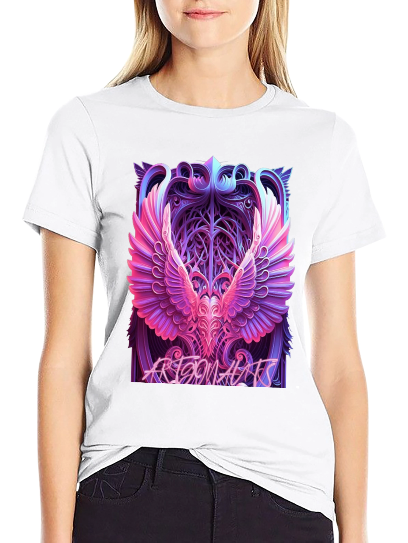 Phoenix Wings Graphic Black T-Shirt