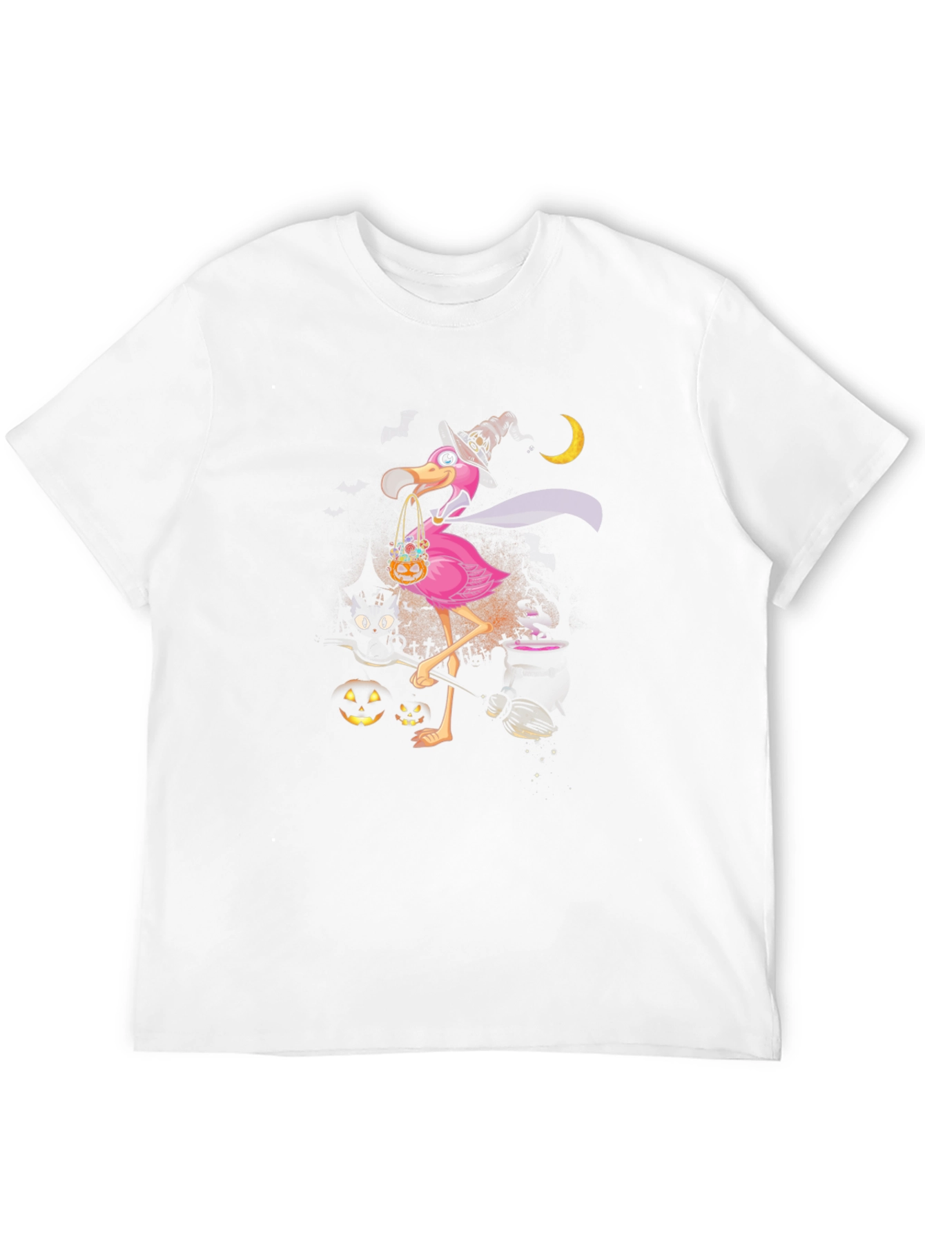 Halloween Flamingo T-Shirt - Witchy Pink Bird Tee