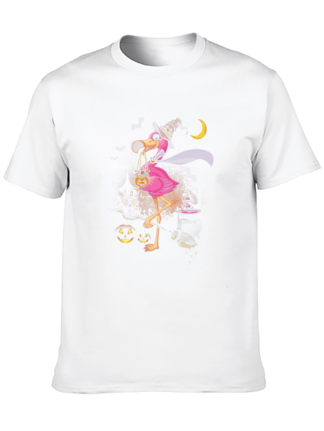 Halloween Flamingo T-Shirt - Witchy Pink Bird Tee