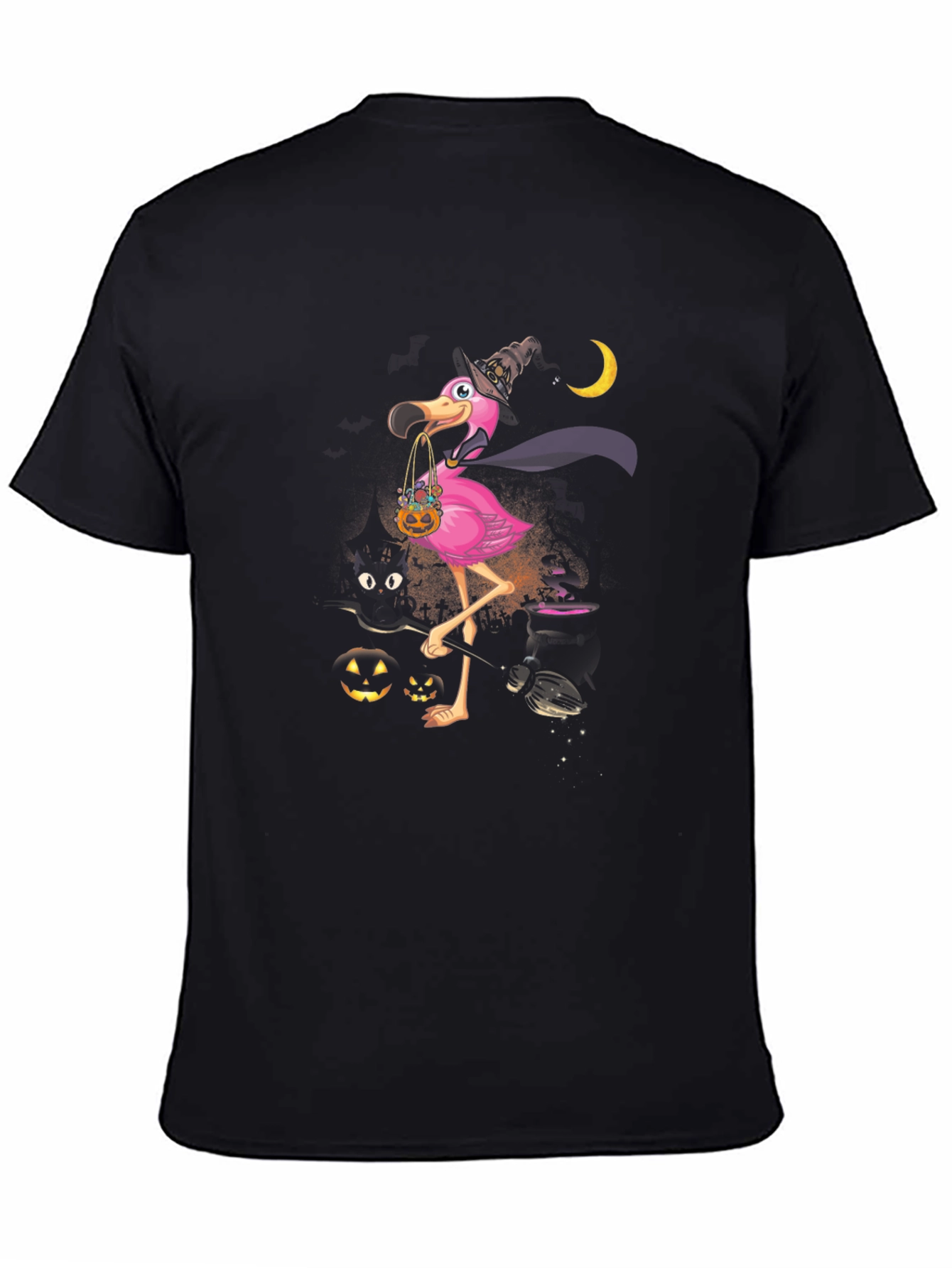 Halloween Flamingo T-Shirt - Witchy Pink Bird Tee