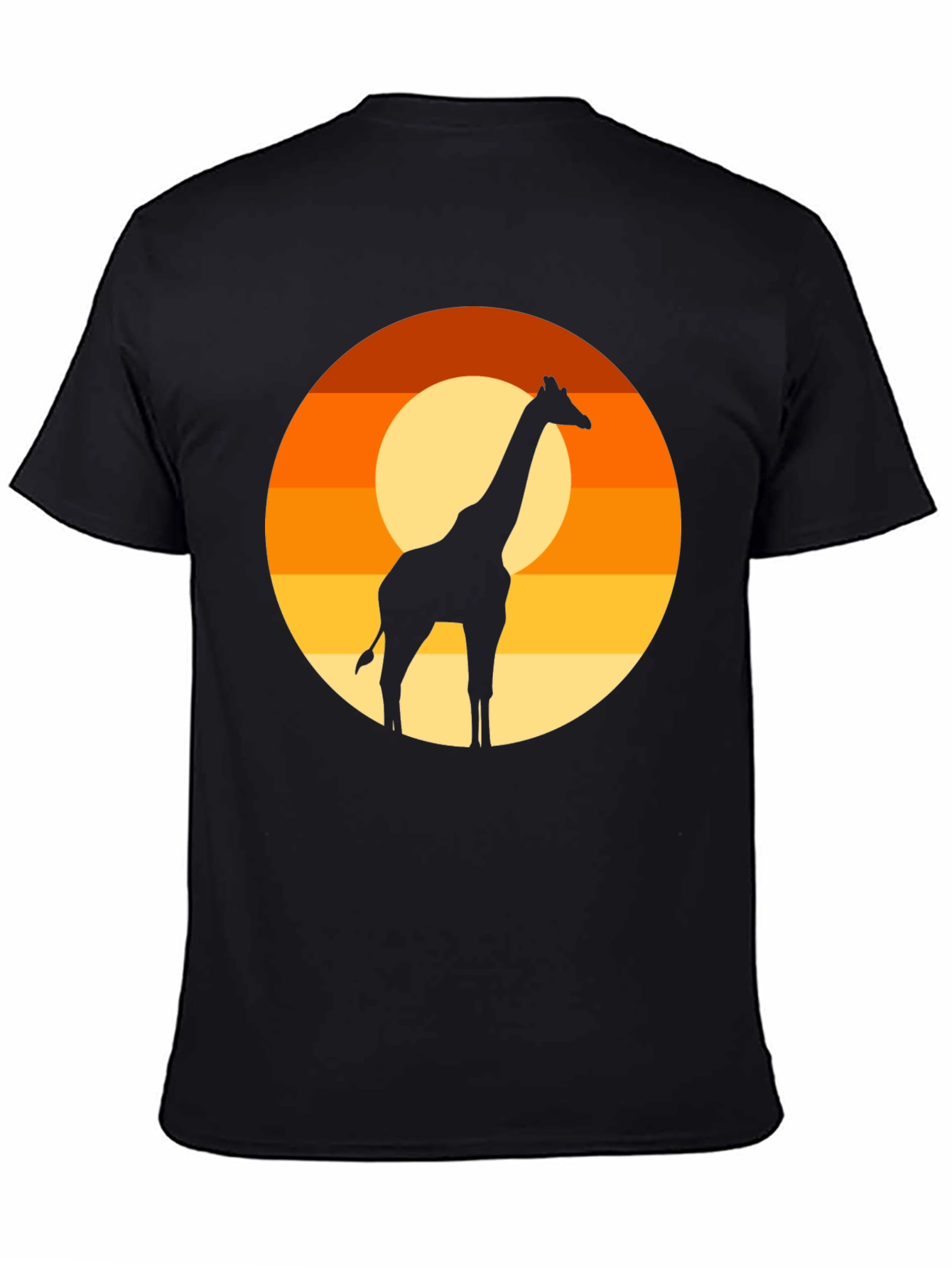 Giraffe Sunset T-Shirt - Black Graphic Tee