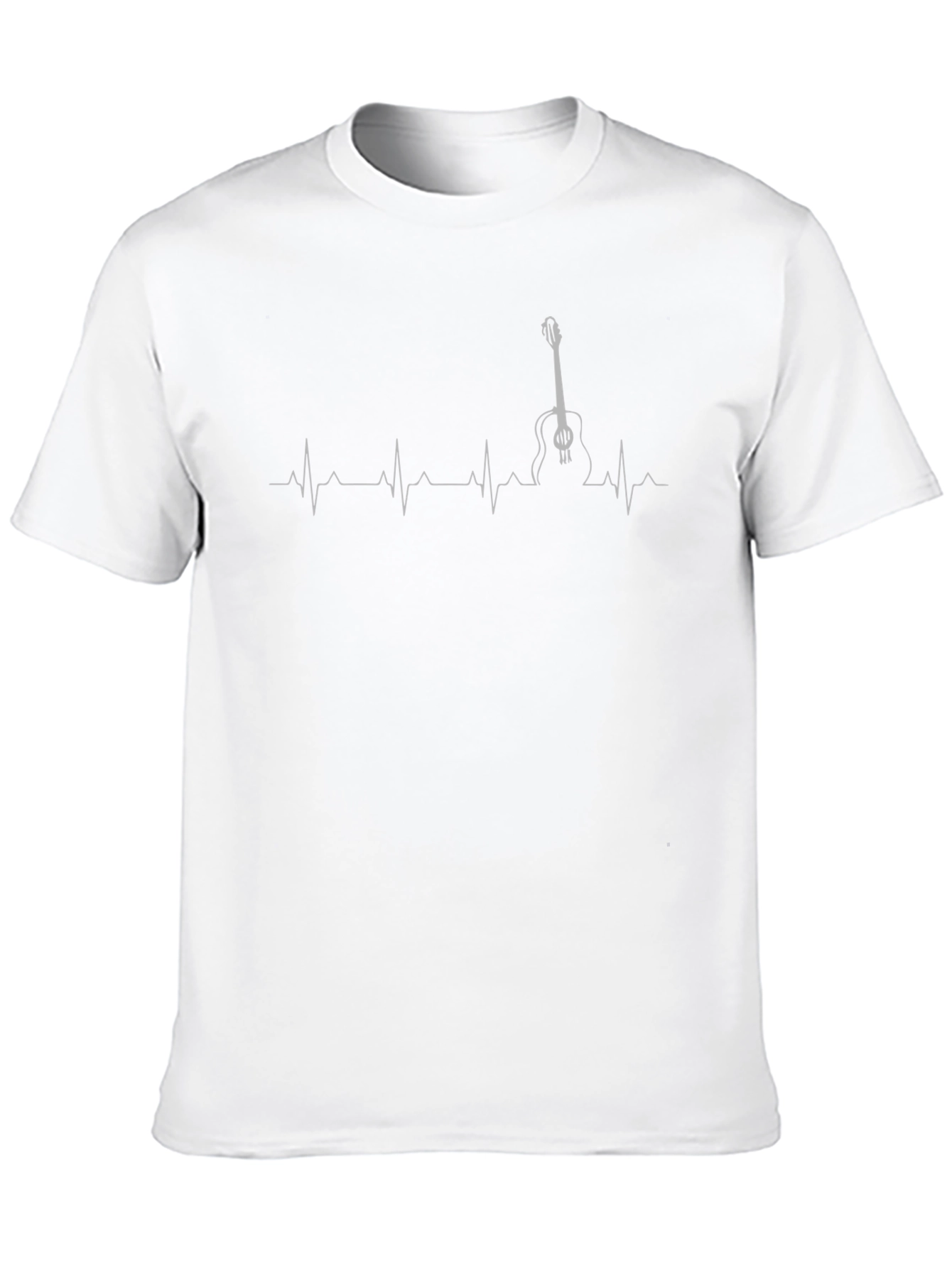 Guitar Heartbeat Graphic T-Shirt - Black