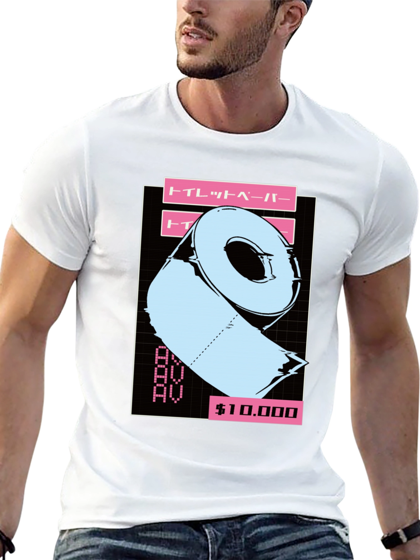 Toilet Paper Vaporwave Style Graphic T-Shirt