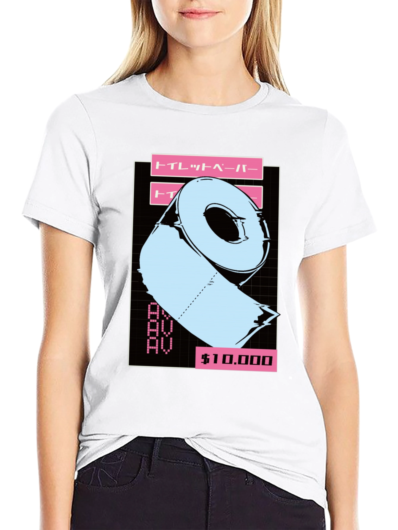 Toilet Paper Vaporwave Style Graphic T-Shirt