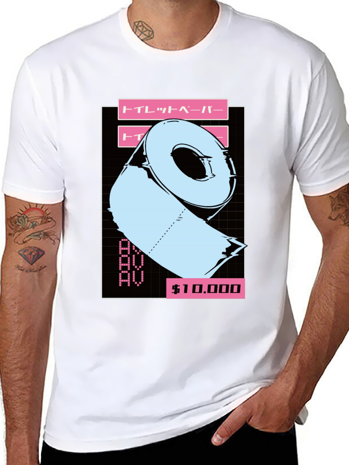 Toilet Paper Vaporwave Style Graphic T-Shirt