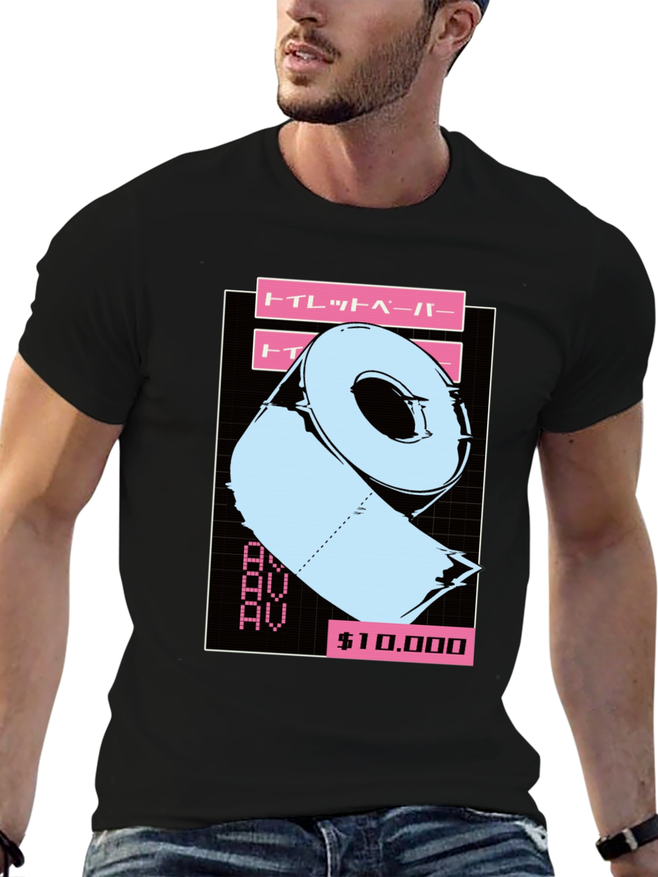Toilet Paper Vaporwave Style Graphic T-Shirt