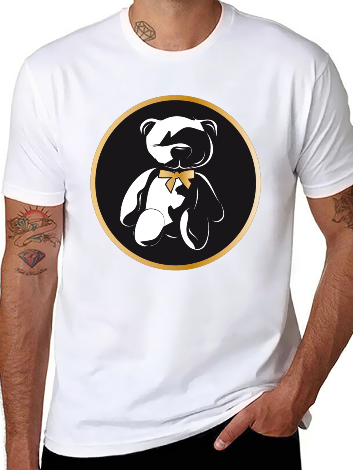 Teddy Bear Graphic T-Shirt - Stylish Black Tee