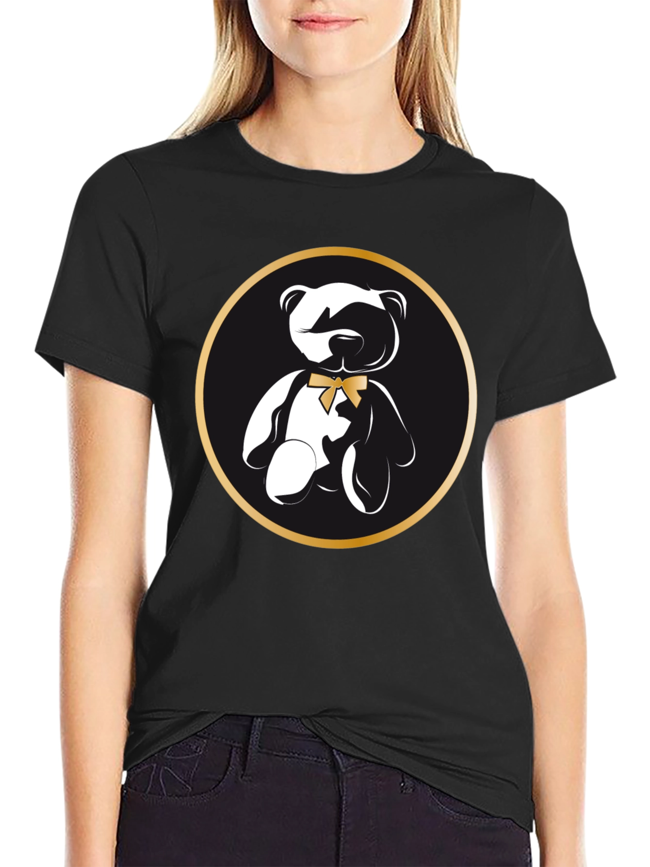 Teddy Bear Graphic T-Shirt - Stylish Black Tee