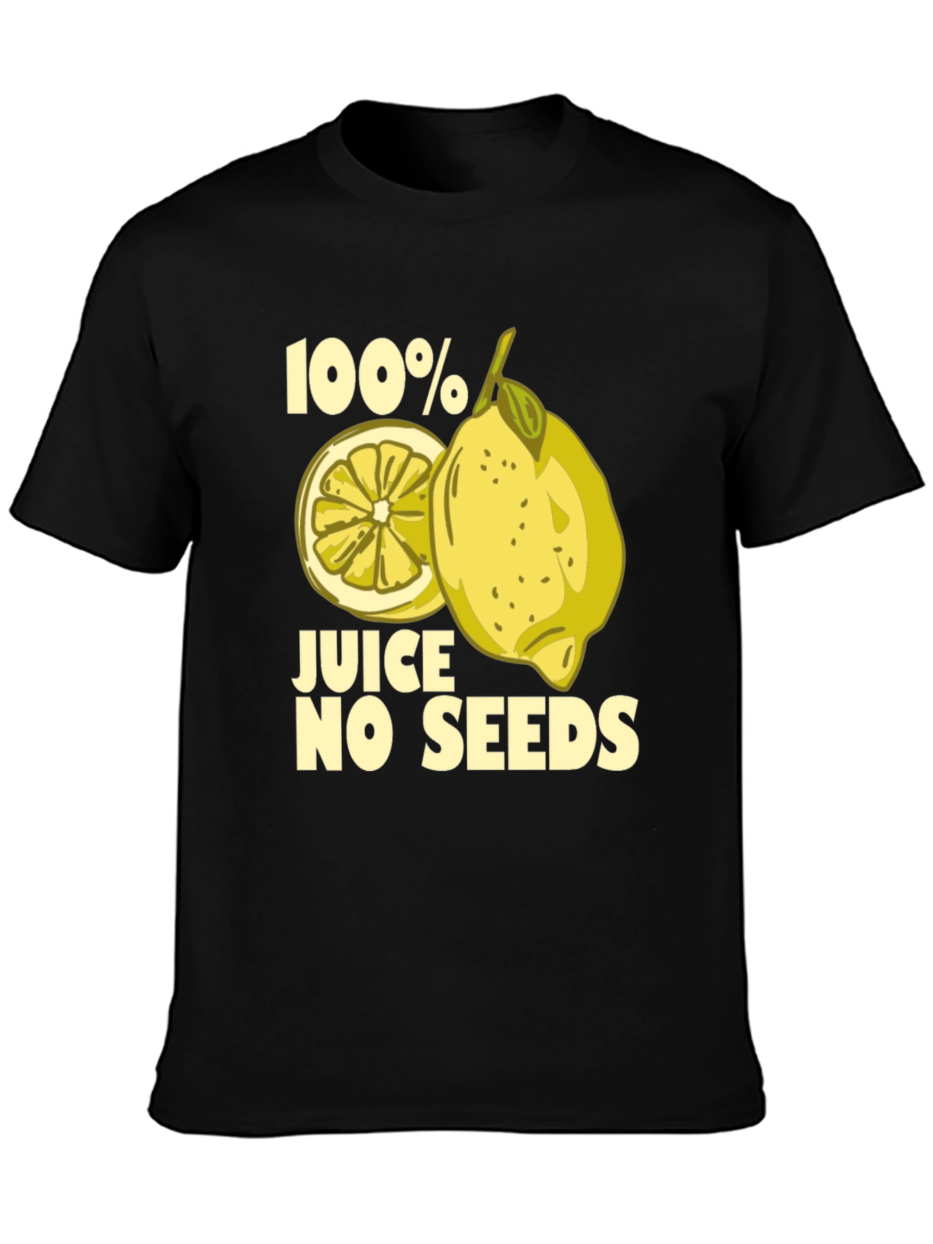 100% Juice No Seeds Funny Lemon Graphic T-Shirt
