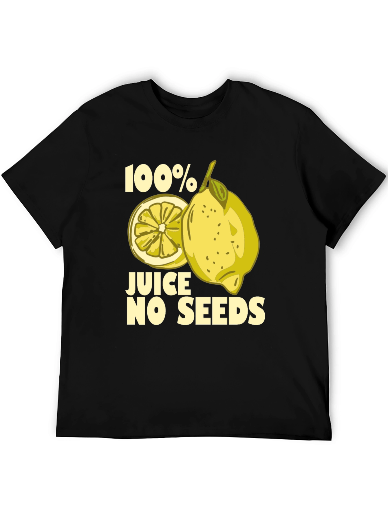 100% Juice No Seeds Funny Lemon Graphic T-Shirt