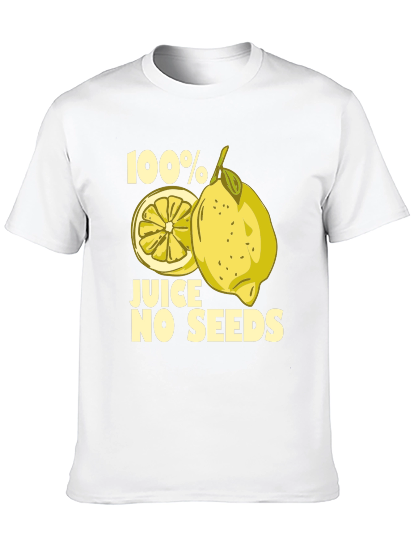 100% Juice No Seeds Funny Lemon Graphic T-Shirt