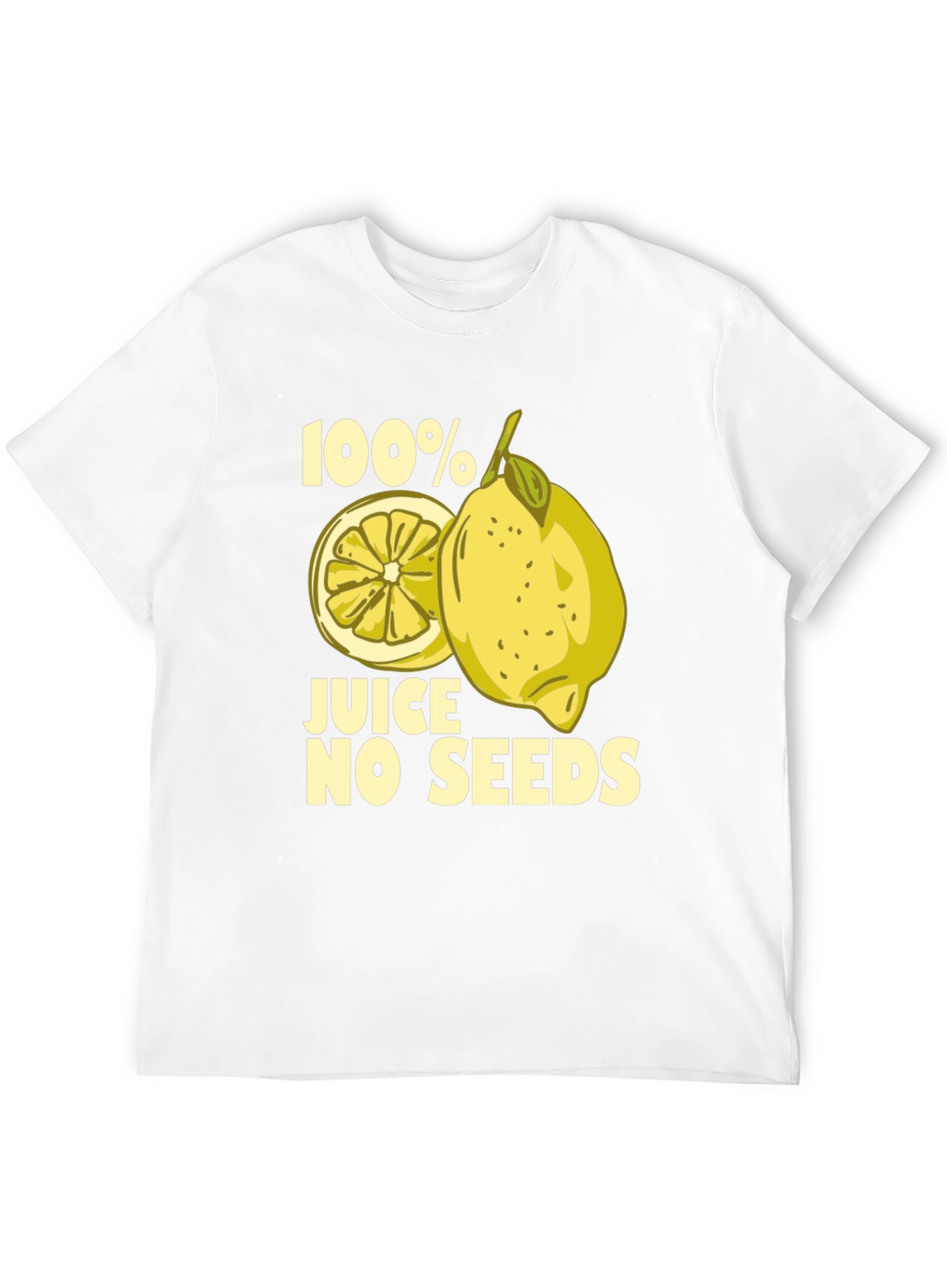 100% Juice No Seeds Funny Lemon Graphic T-Shirt