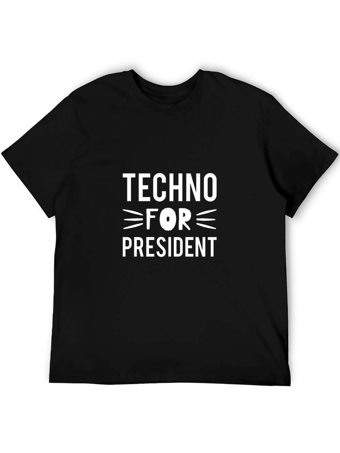 Techno For President Graphic Tee - Black