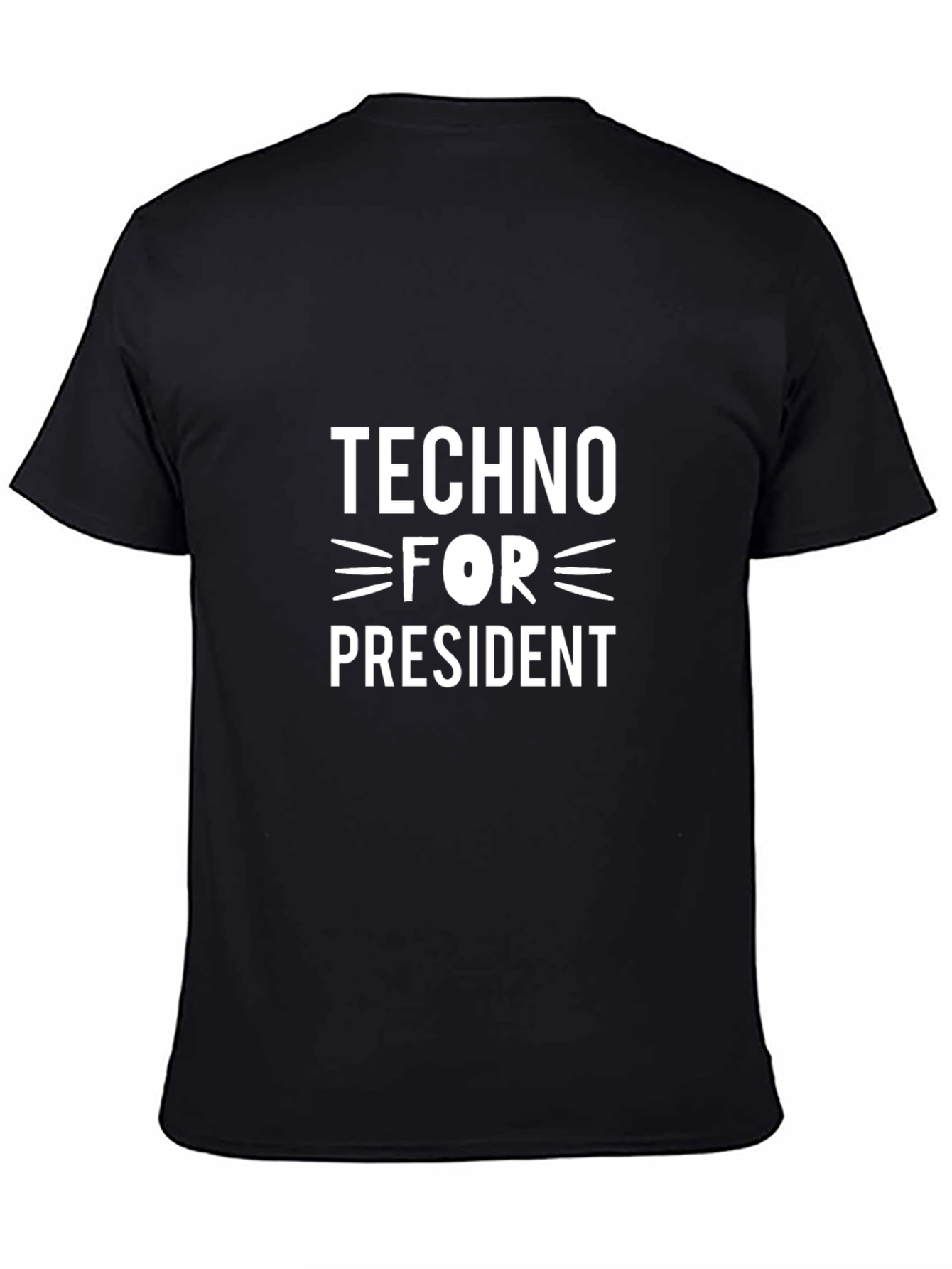 Techno For President Graphic Tee - Black