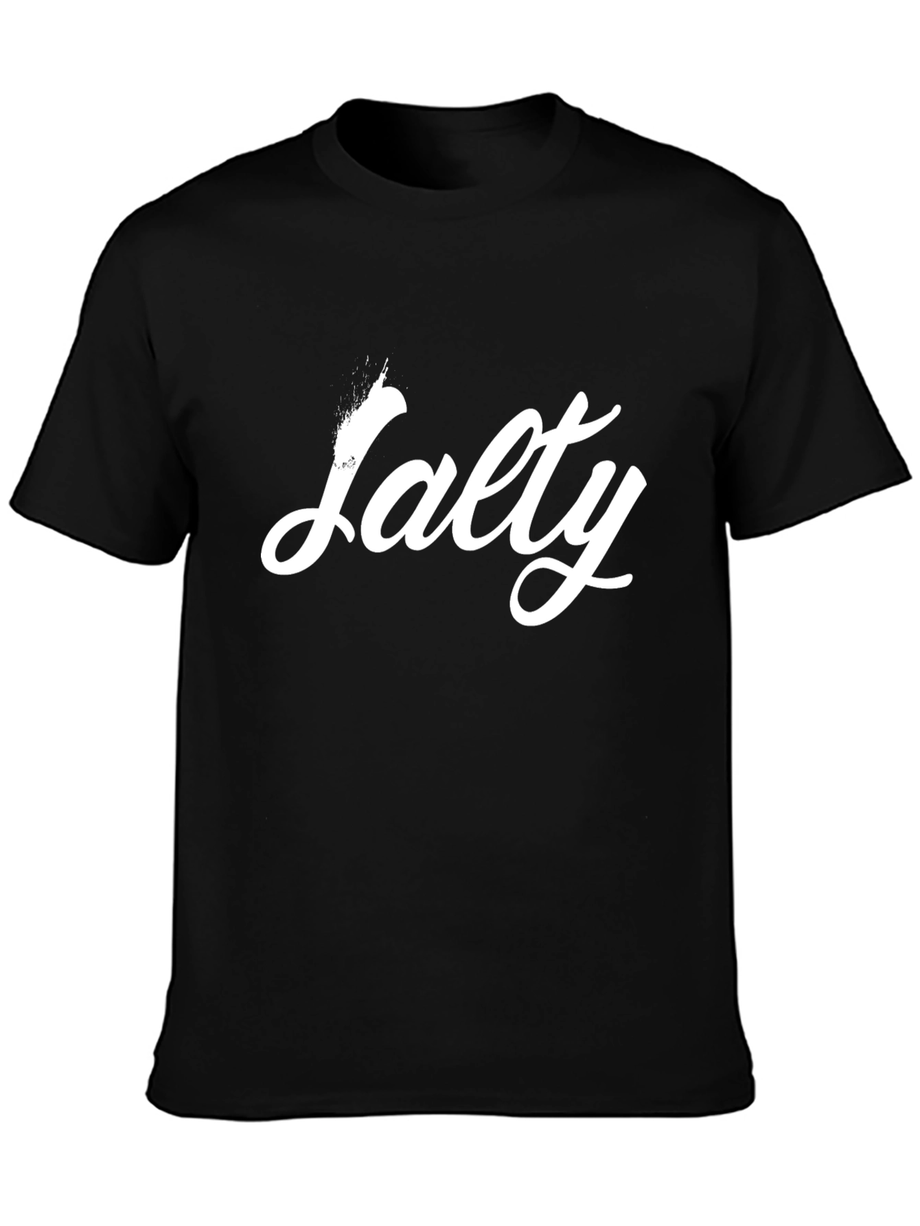 Salty Graphic Tee - Black Cotton Casual T-Shirt