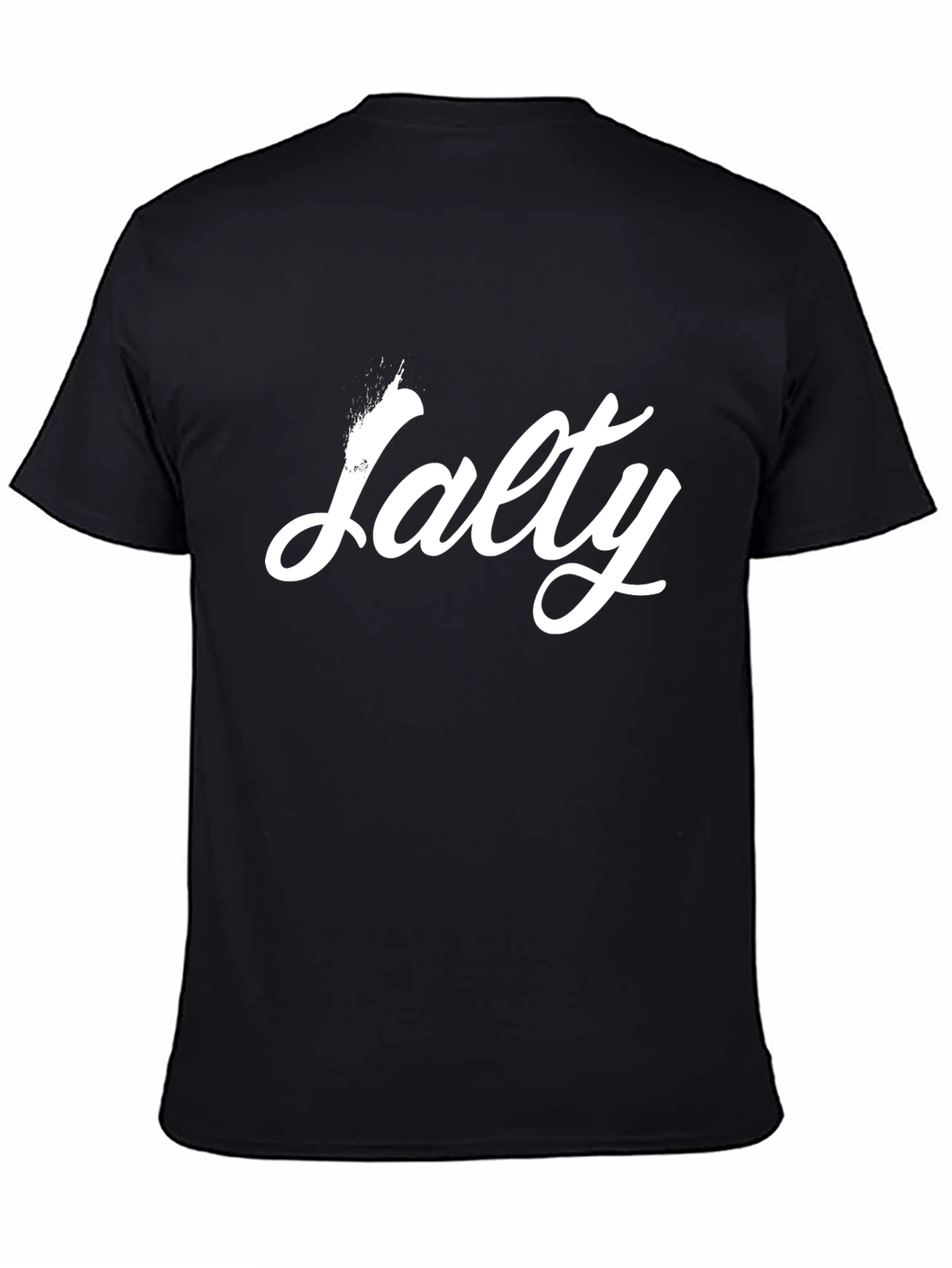 Salty Graphic Tee - Black Cotton Casual T-Shirt