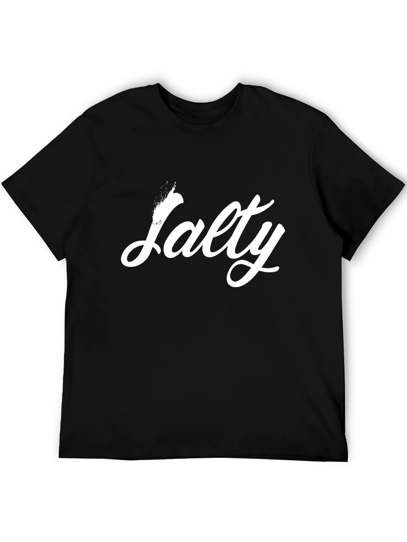 Salty Graphic Tee - Black Cotton Casual T-Shirt