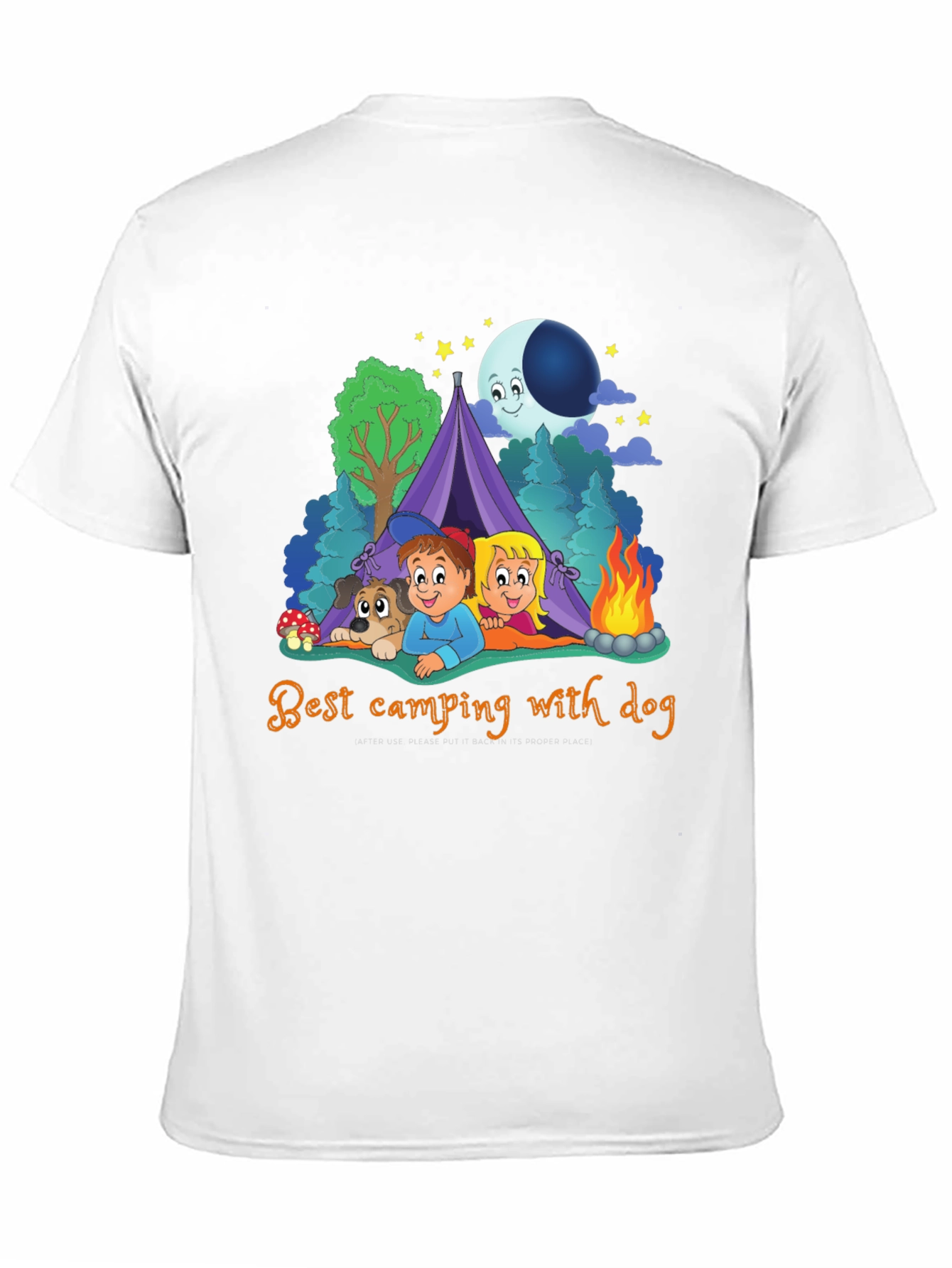 Camping with Dog Graphic T-Shirt