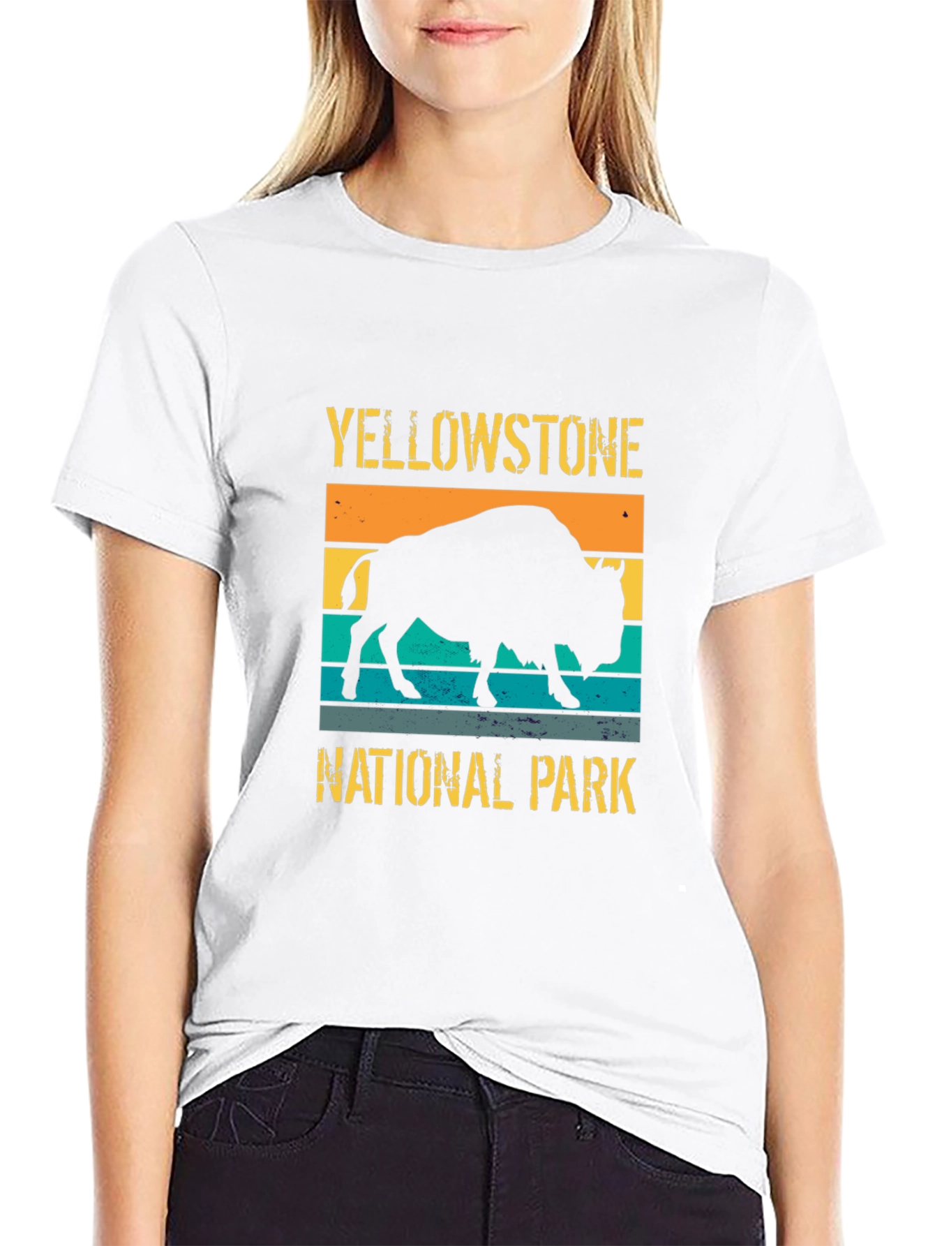 Yellowstone National Park Retro Bison Graphic Tee