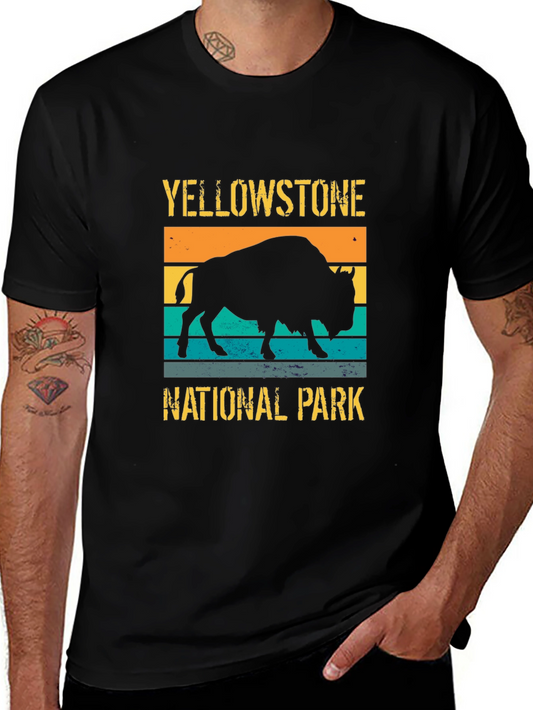 Yellowstone National Park Retro Bison Graphic Tee
