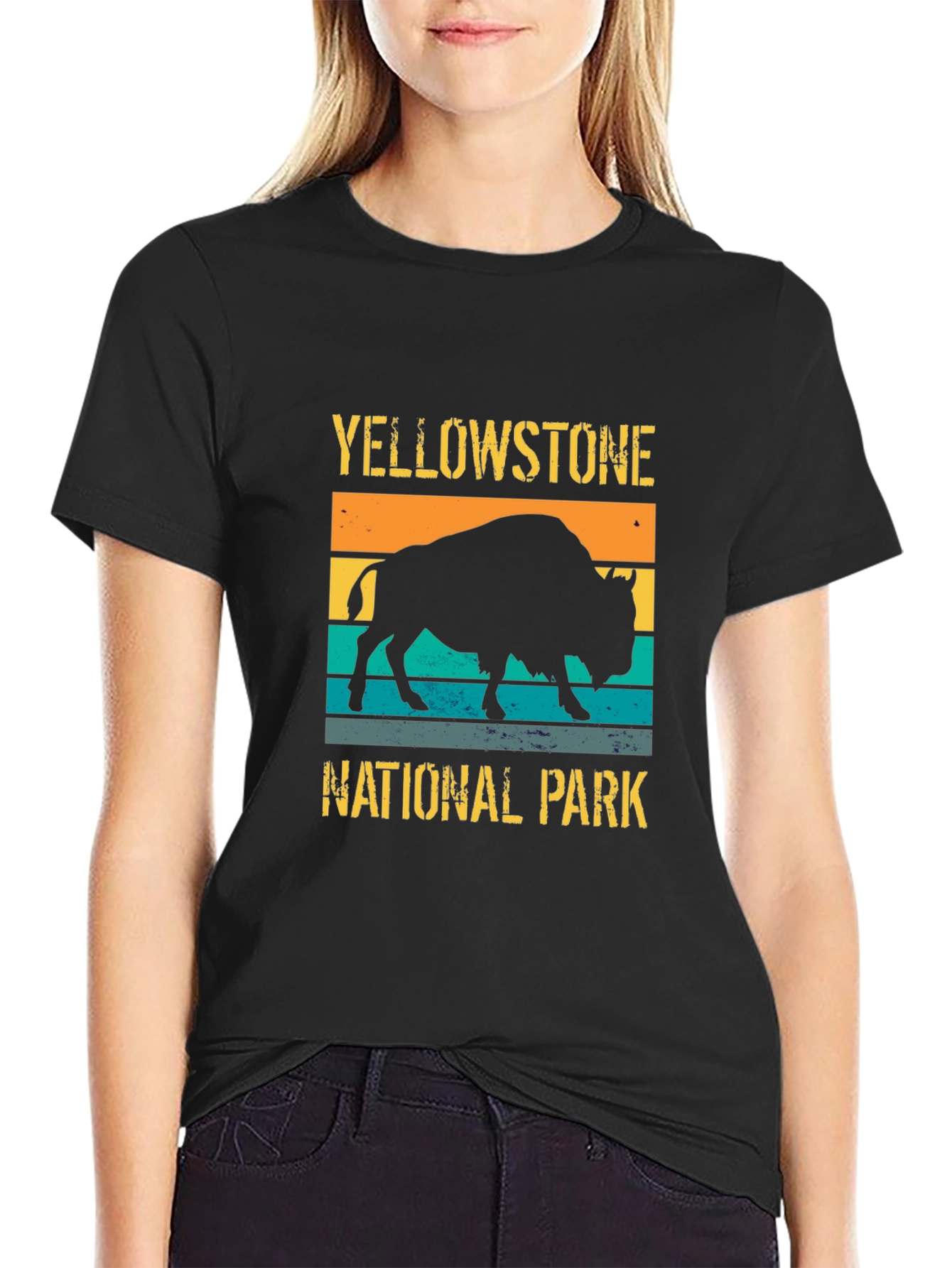 Yellowstone National Park Retro Bison Graphic Tee