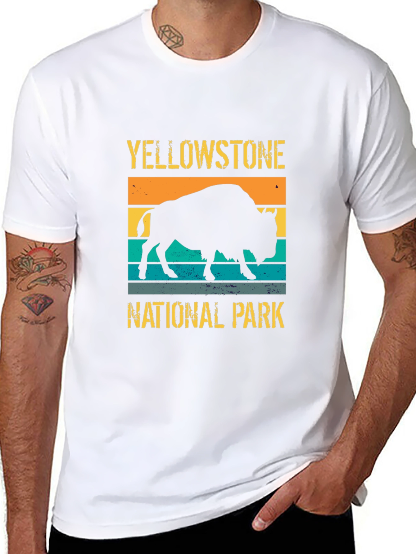 Yellowstone National Park Retro Bison Graphic Tee