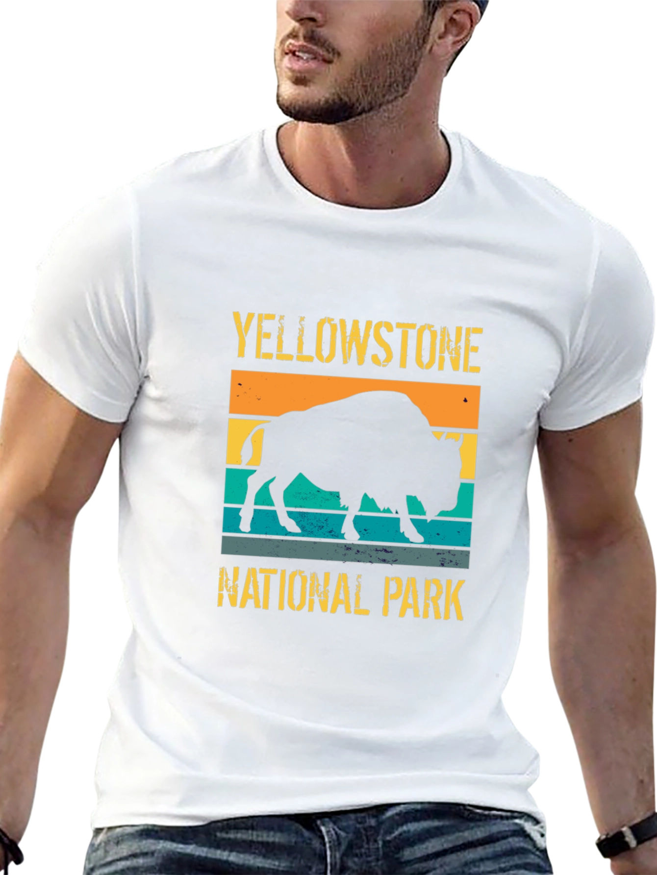 Yellowstone National Park Retro Bison Graphic Tee