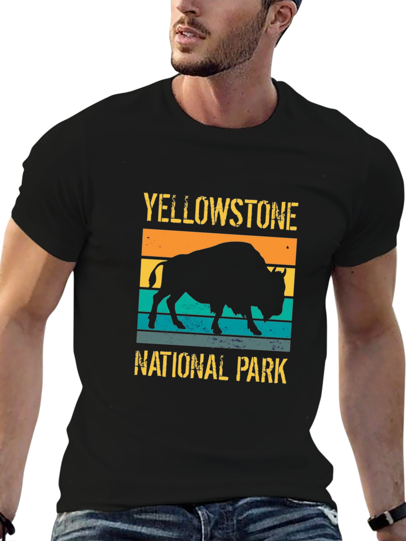 Yellowstone National Park Retro Bison Graphic Tee