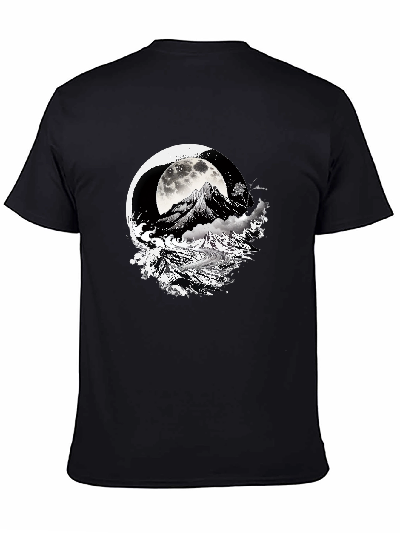 Moonlit Mountain Black Graphic Tee