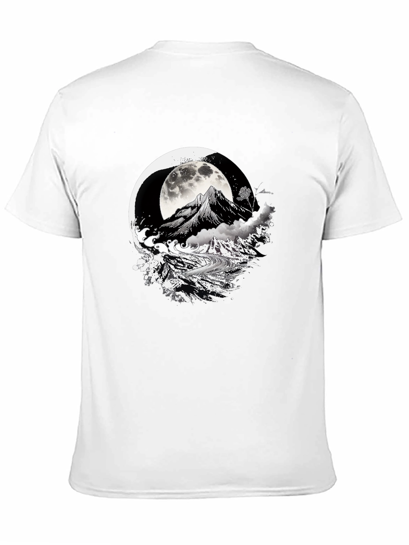 Moonlit Mountain Black Graphic Tee