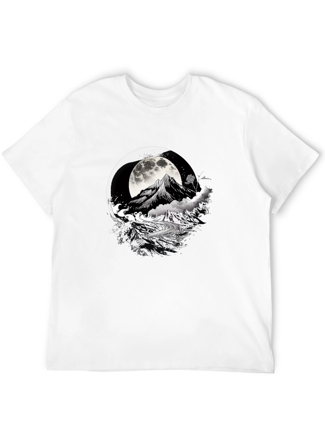Moonlit Mountain Black Graphic Tee