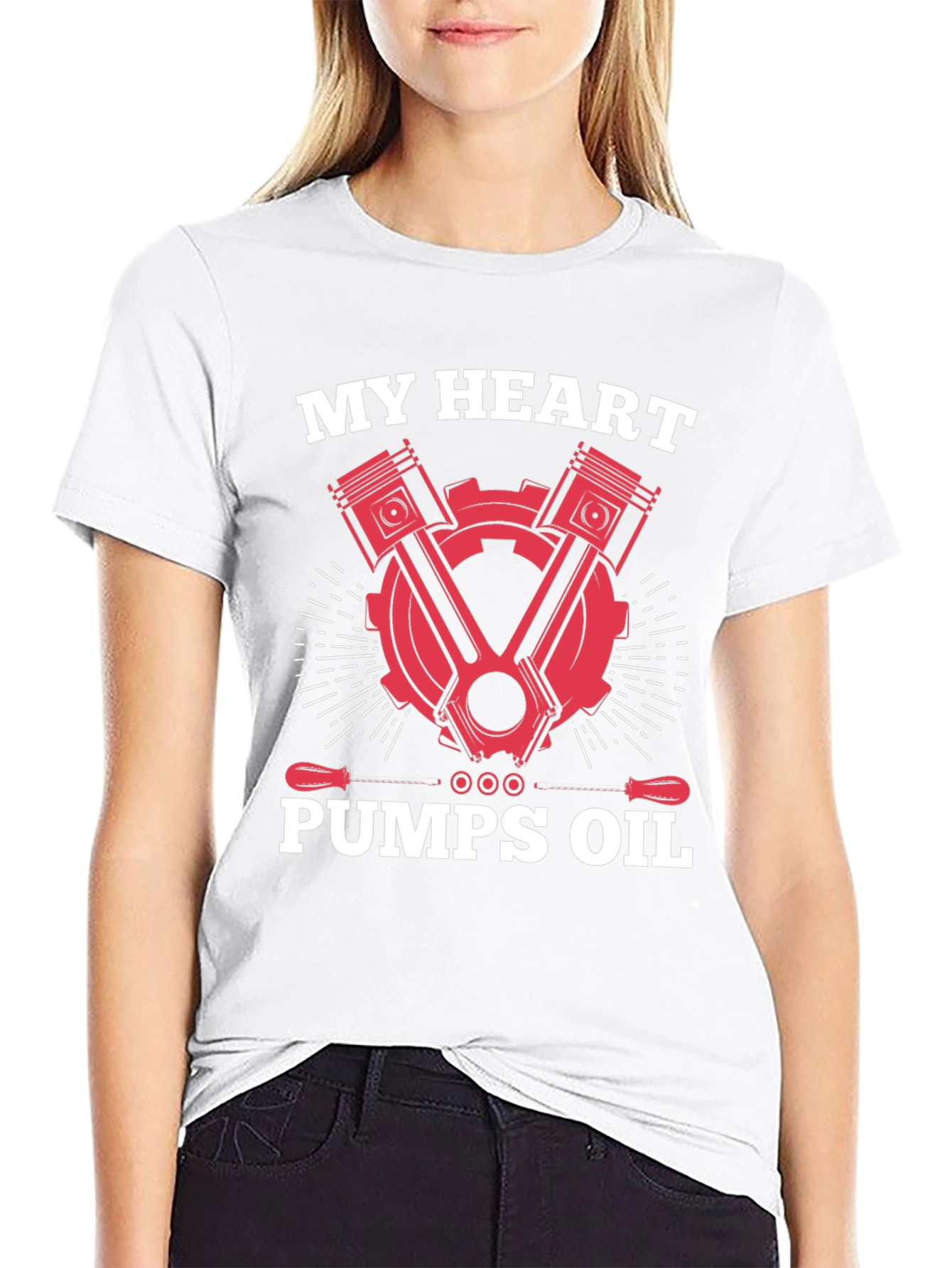 My Heart Pumps Oil - Mechanic T-Shirt