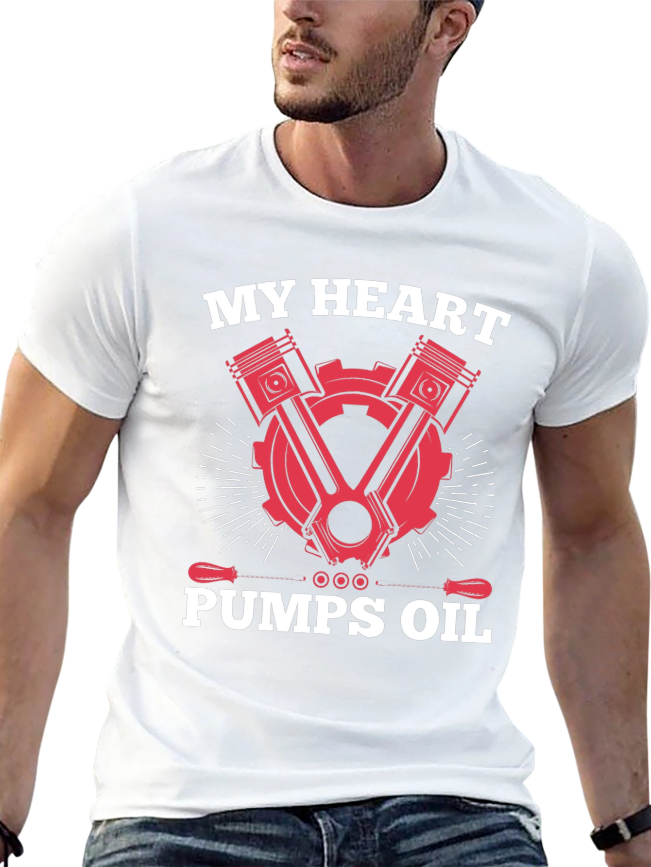 My Heart Pumps Oil - Mechanic T-Shirt