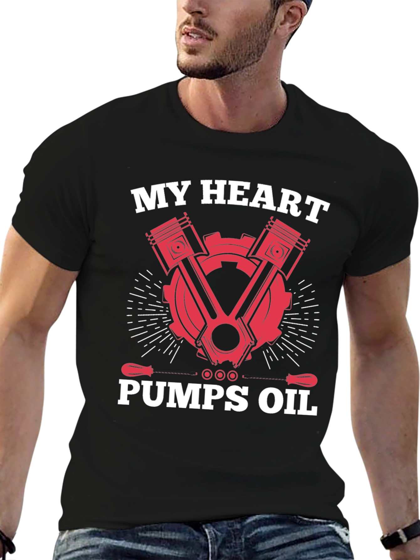 My Heart Pumps Oil - Mechanic T-Shirt