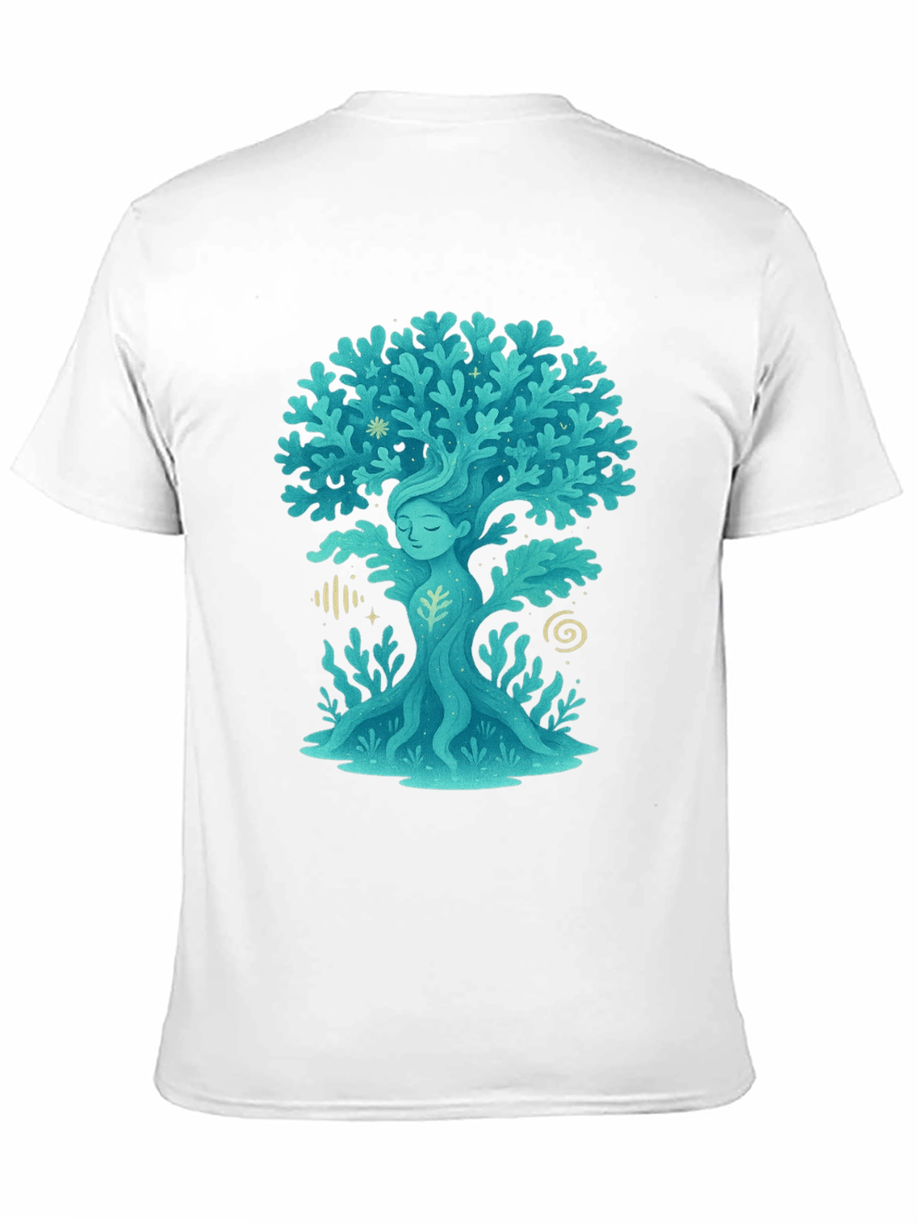 Nature Spirit Tree Graphic Tee - Black Cotton Shirt